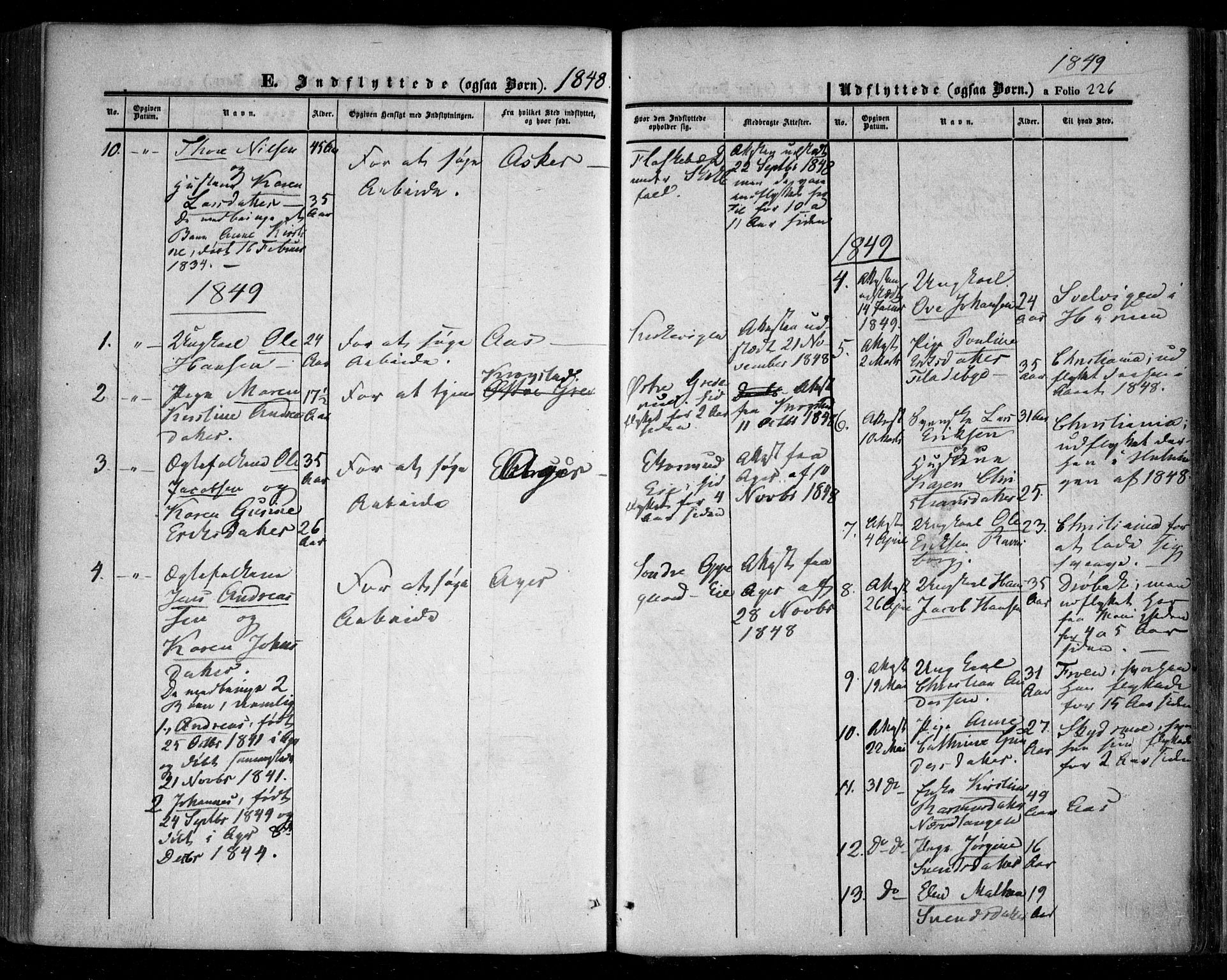 Nesodden prestekontor Kirkebøker, AV/SAO-A-10013/F/Fa/L0007: Parish register (official) no. I 7, 1848-1868, p. 226