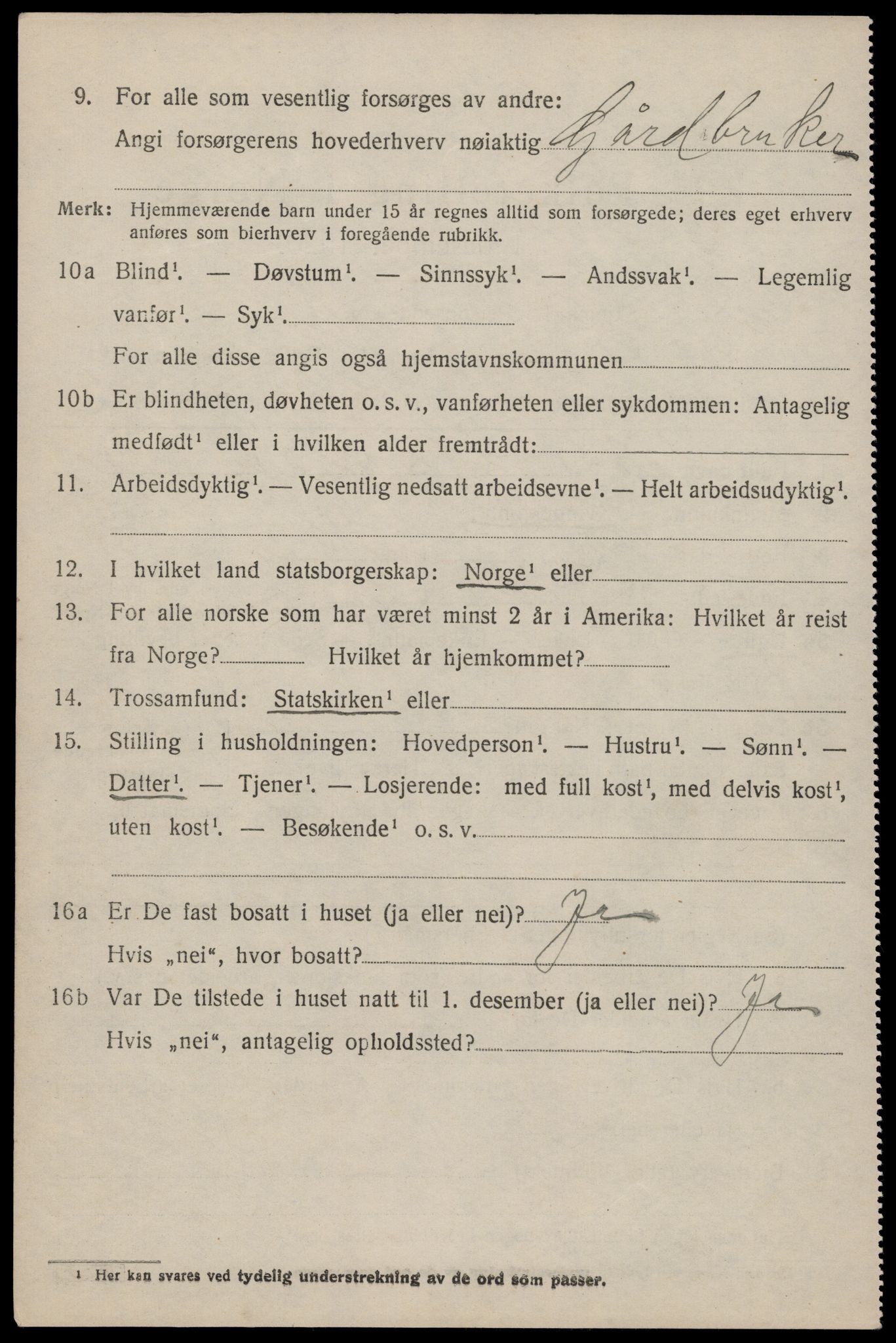 SAST, 1920 census for Strand, 1920, p. 4463