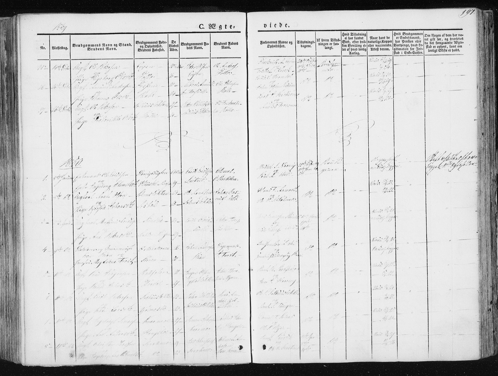 Ministerialprotokoller, klokkerbøker og fødselsregistre - Sør-Trøndelag, SAT/A-1456/668/L0805: Parish register (official) no. 668A05, 1840-1853, p. 197