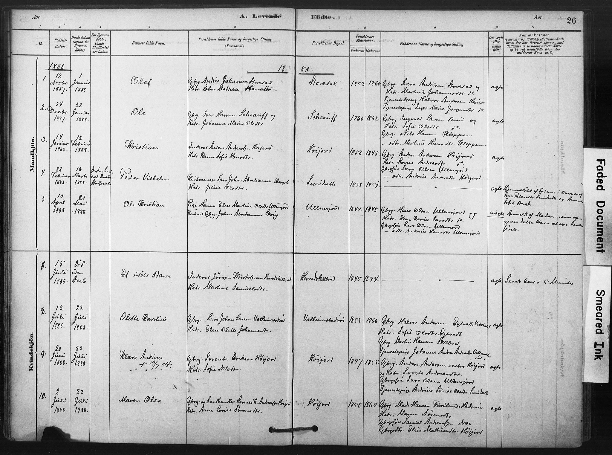 Andebu kirkebøker, SAKO/A-336/F/Fa/L0009: Parish register (official) no. 9, 1878-1909, p. 26