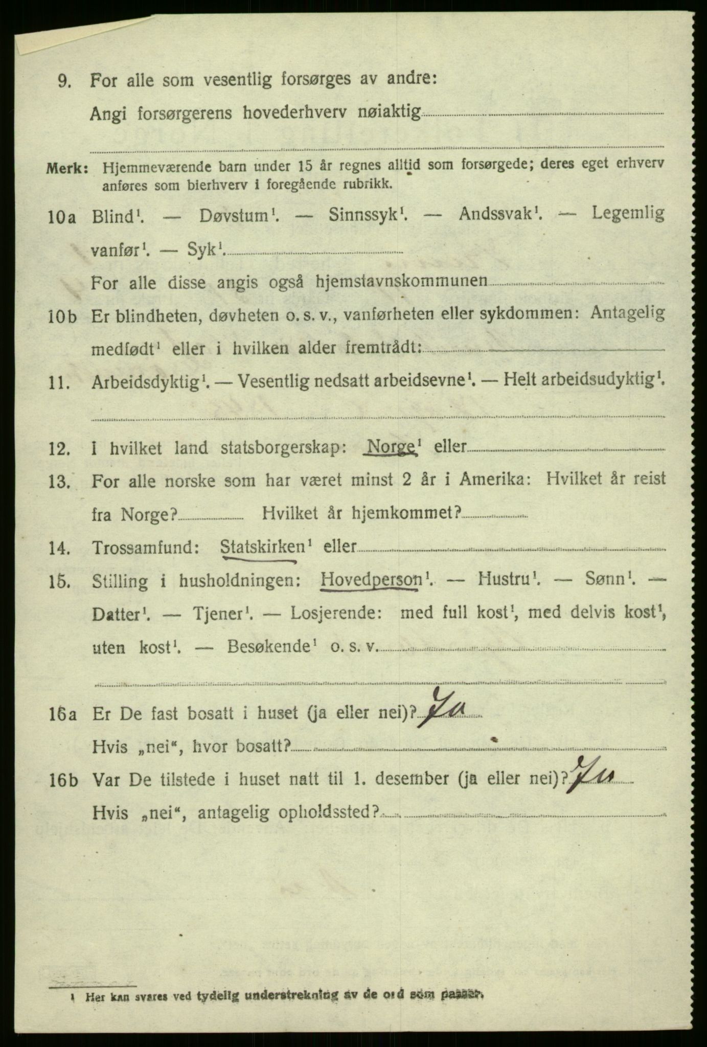 SAB, 1920 census for Kinn, 1920, p. 7150