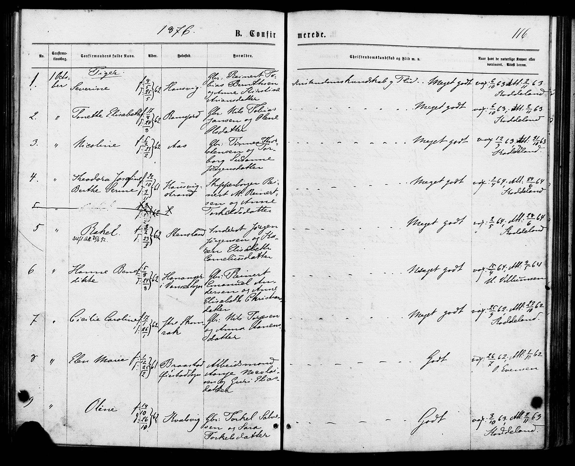 Lyngdal sokneprestkontor, SAK/1111-0029/F/Fa/Faa/L0003: Parish register (official) no. A 3, 1871-1882, p. 116
