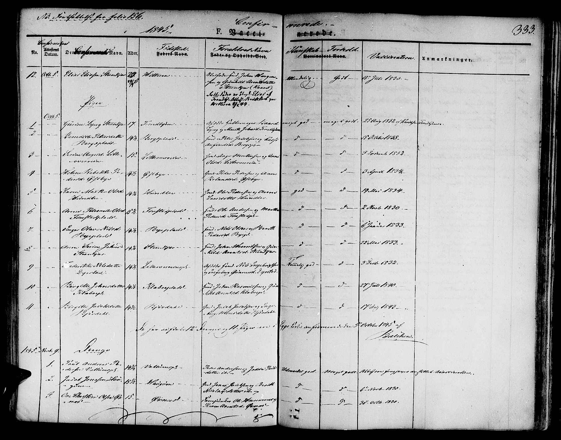 Ministerialprotokoller, klokkerbøker og fødselsregistre - Nord-Trøndelag, AV/SAT-A-1458/746/L0445: Parish register (official) no. 746A04, 1826-1846, p. 333