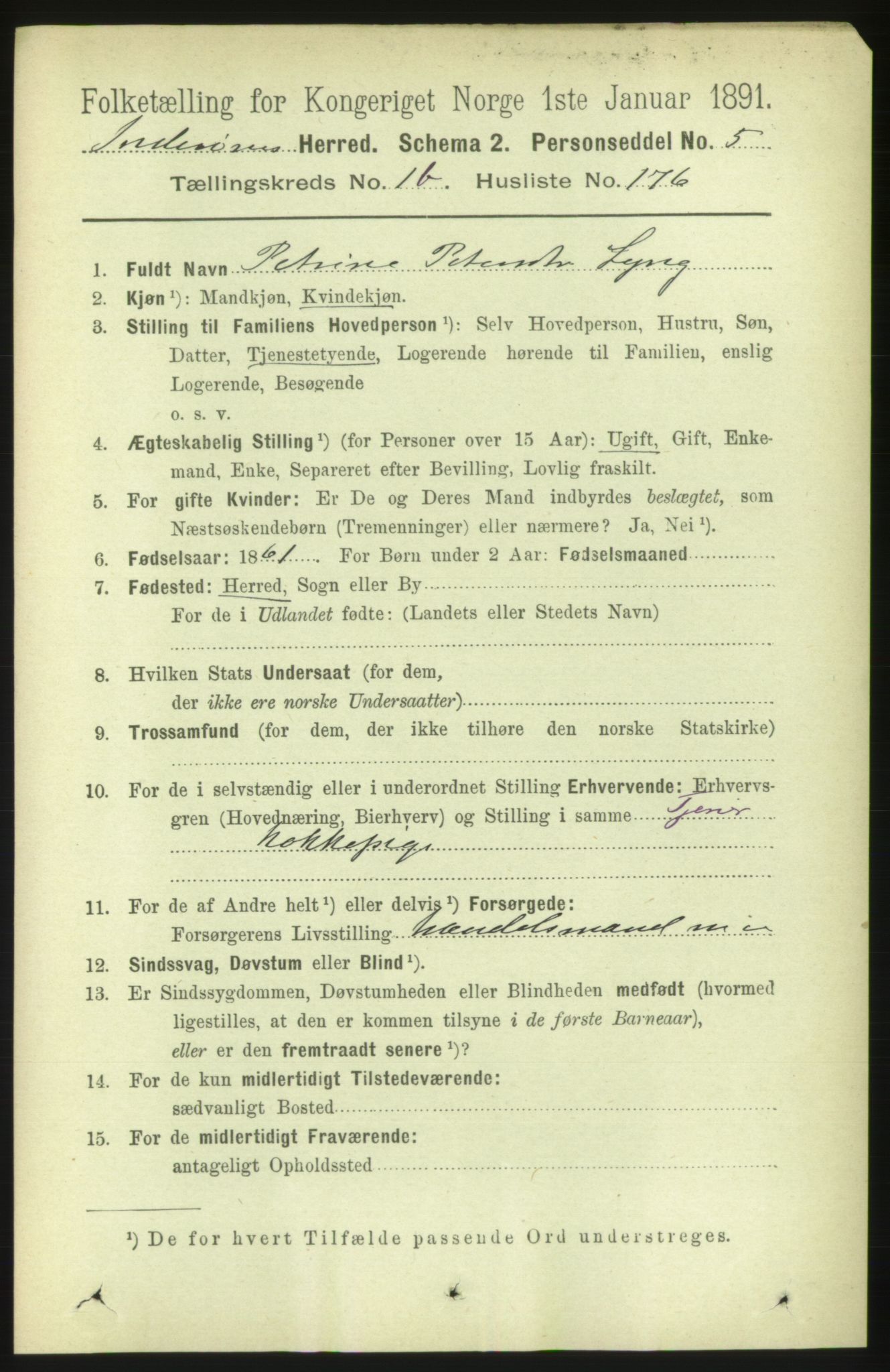 RA, 1891 census for 1729 Inderøy, 1891, p. 1167