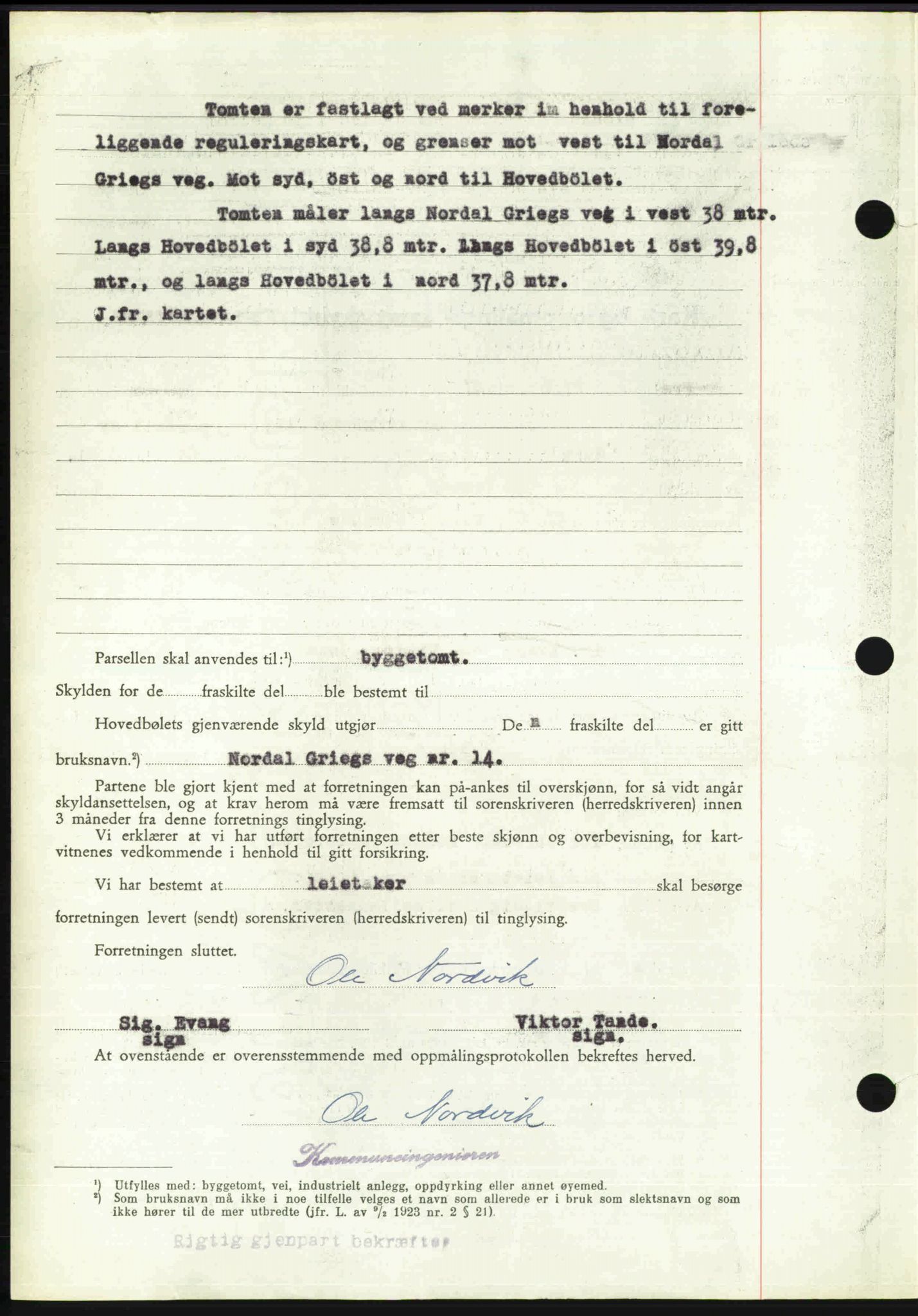 Toten tingrett, SAH/TING-006/H/Hb/Hbc/L0020: Mortgage book no. Hbc-20, 1948-1948, Diary no: : 2950/1948