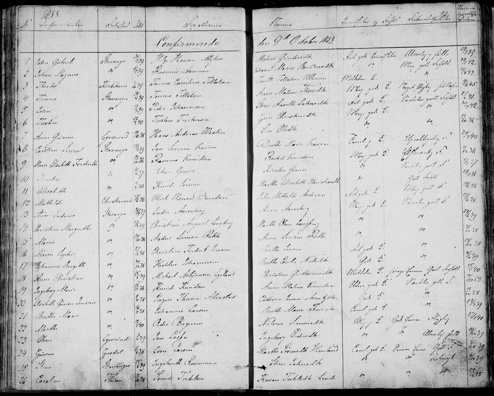 Domkirken sokneprestkontor, SAST/A-101812/001/30/30BA/L0013: Parish register (official) no. A 12, 1823-1861, p. 83