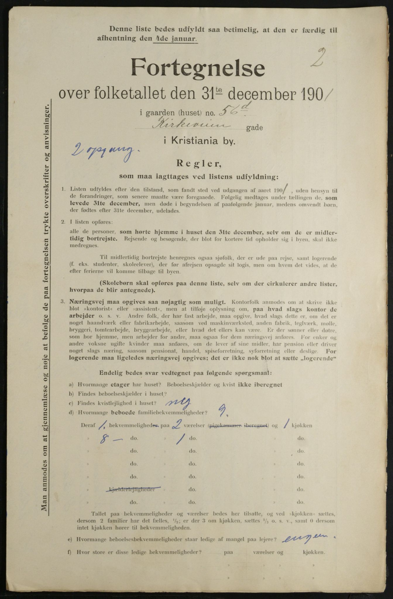 OBA, Municipal Census 1901 for Kristiania, 1901, p. 382