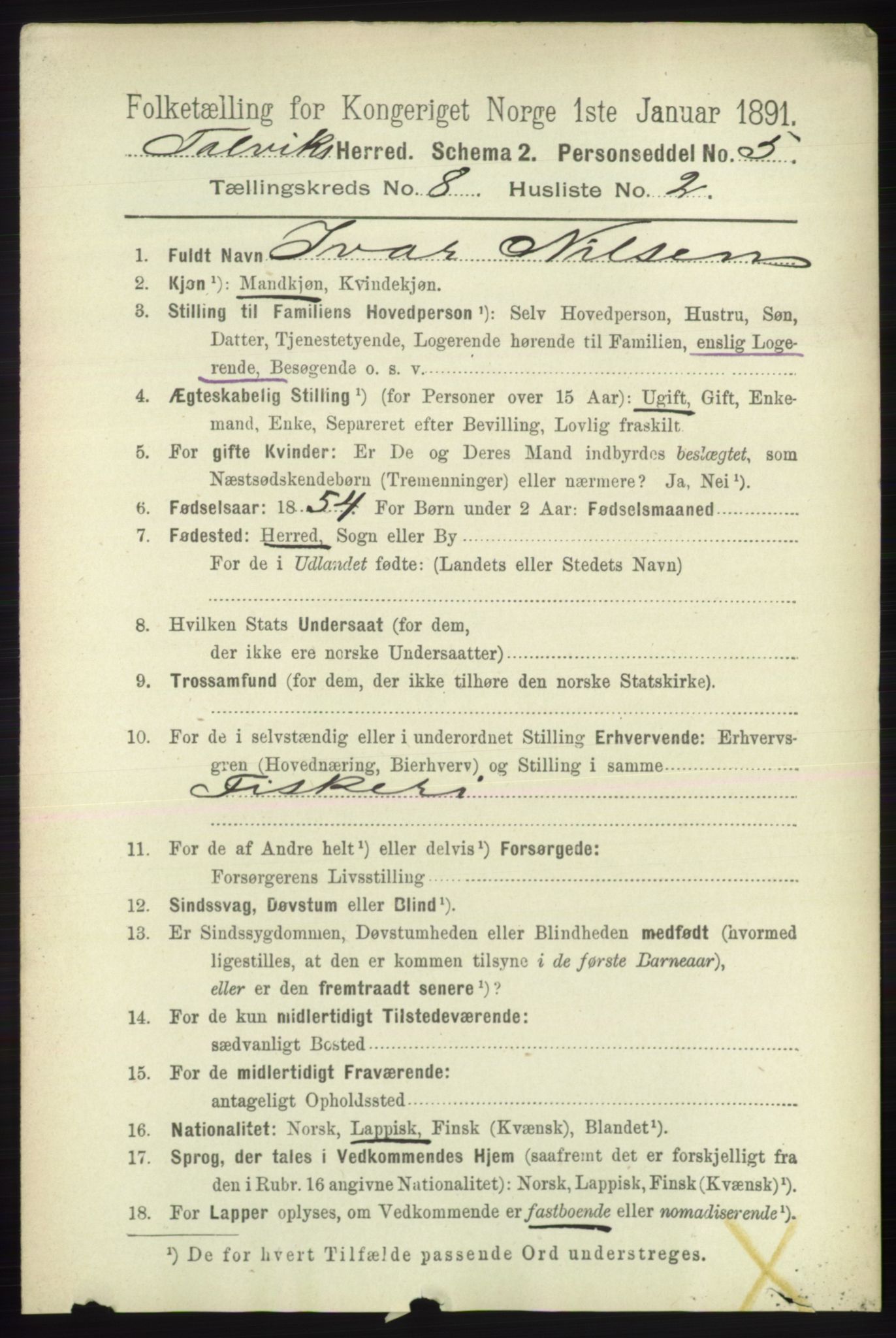 RA, 1891 census for 2013 Talvik, 1891, p. 2066