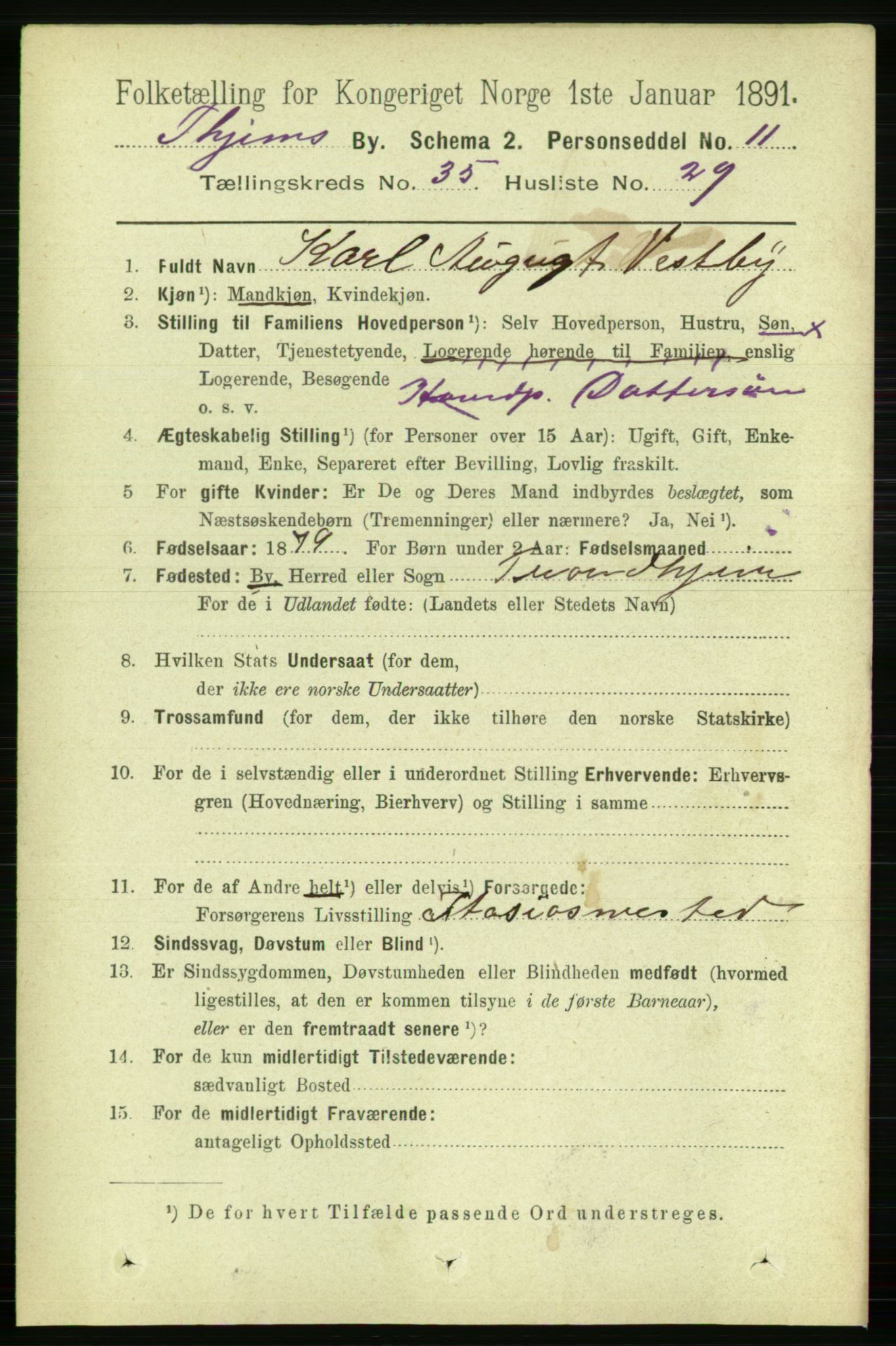 RA, 1891 census for 1601 Trondheim, 1891, p. 26704