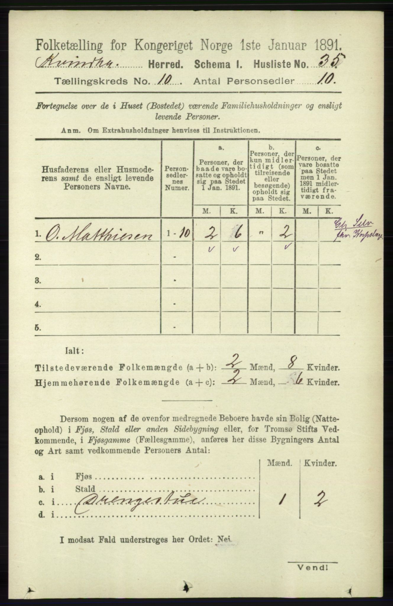 RA, 1891 census for 1224 Kvinnherad, 1891, p. 3555