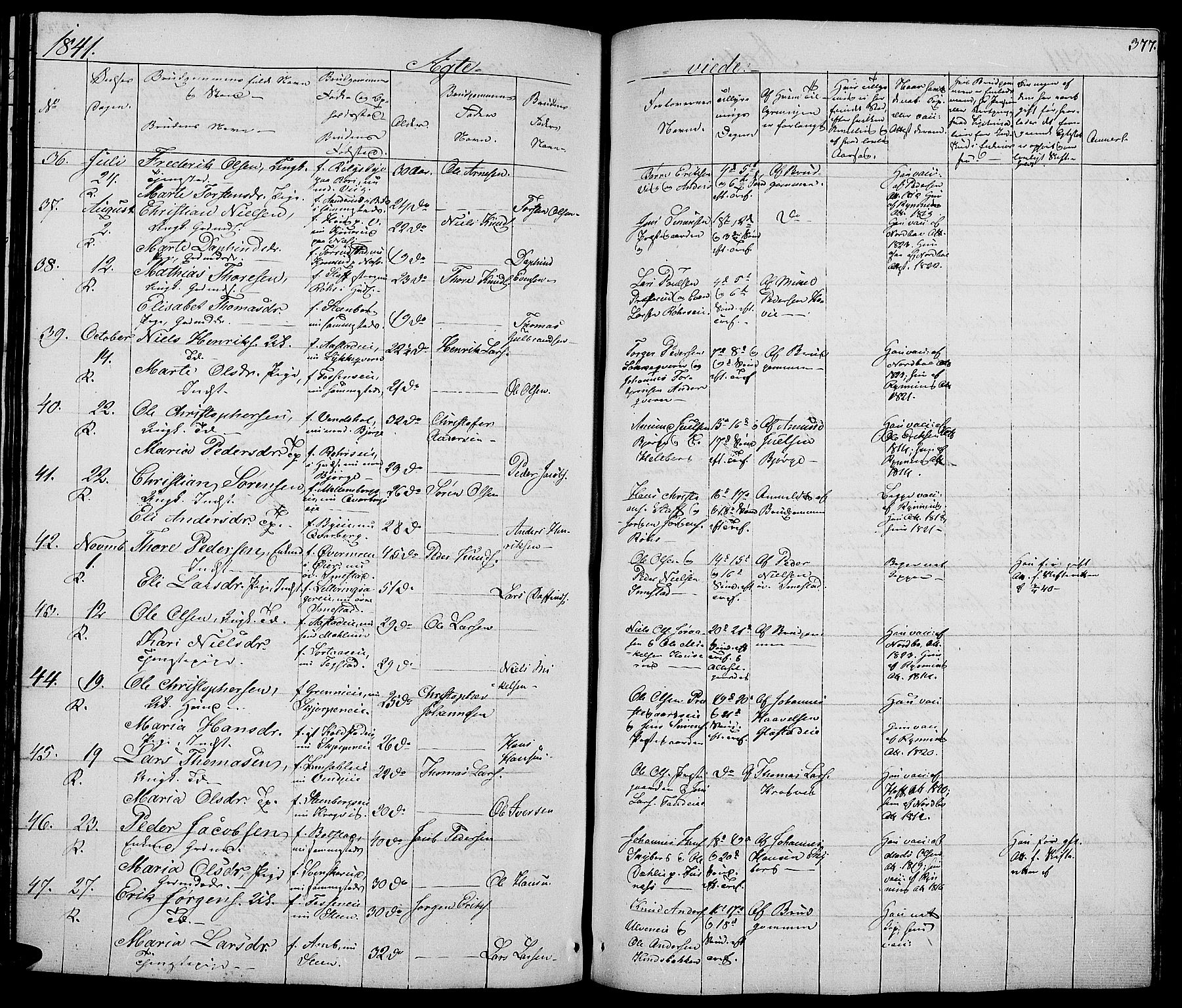 Ringsaker prestekontor, AV/SAH-PREST-014/L/La/L0005: Parish register (copy) no. 5, 1839-1850, p. 377