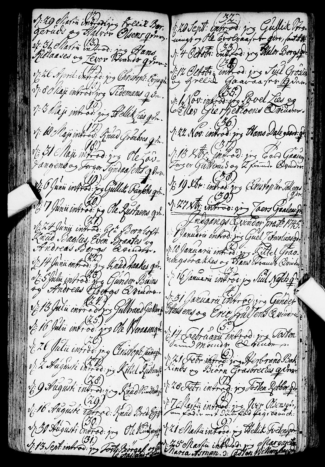 Flesberg kirkebøker, AV/SAKO-A-18/F/Fa/L0002: Parish register (official) no. I 2, 1726-1747