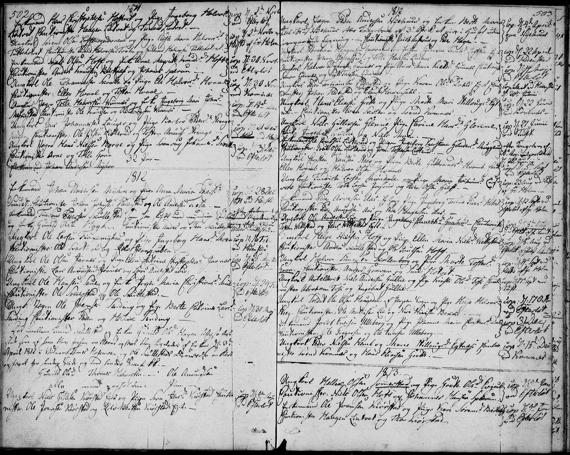 Sandsvær kirkebøker, AV/SAKO-A-244/F/Fa/L0003: Parish register (official) no. I 3, 1809-1817, p. 502-503