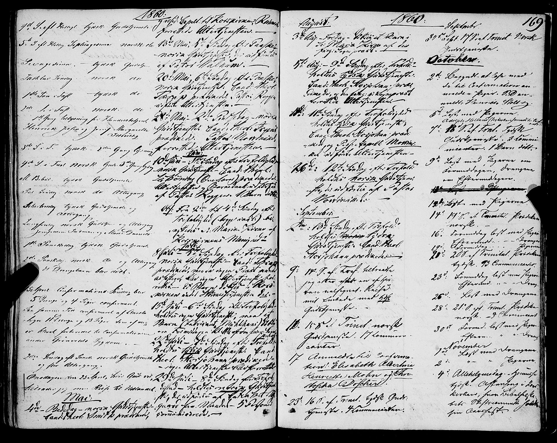 Mariakirken Sokneprestembete, AV/SAB-A-76901/H/Haa/L0006: Parish register (official) no. A 6, 1846-1877, p. 169