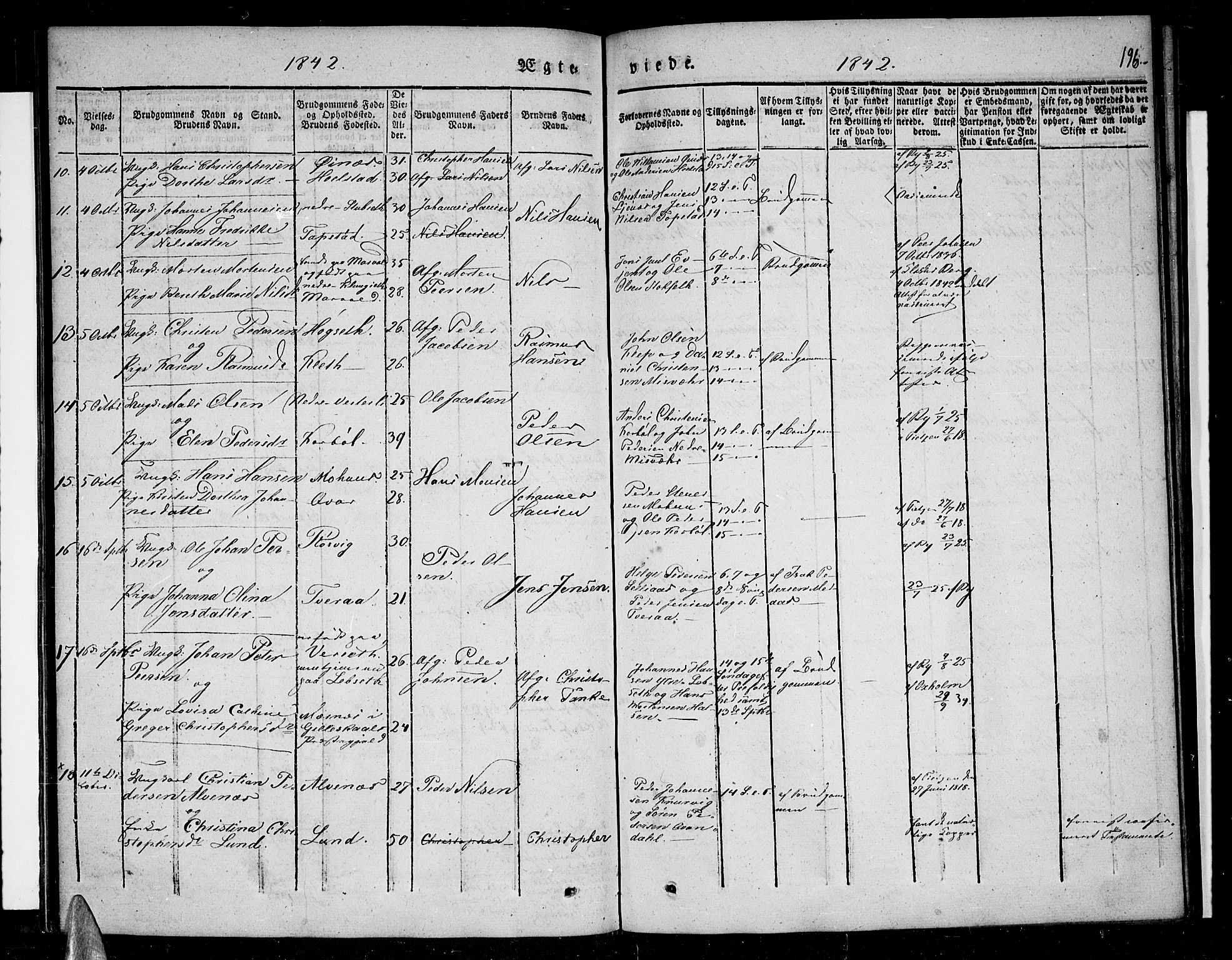 Ministerialprotokoller, klokkerbøker og fødselsregistre - Nordland, AV/SAT-A-1459/852/L0737: Parish register (official) no. 852A07, 1833-1849, p. 196