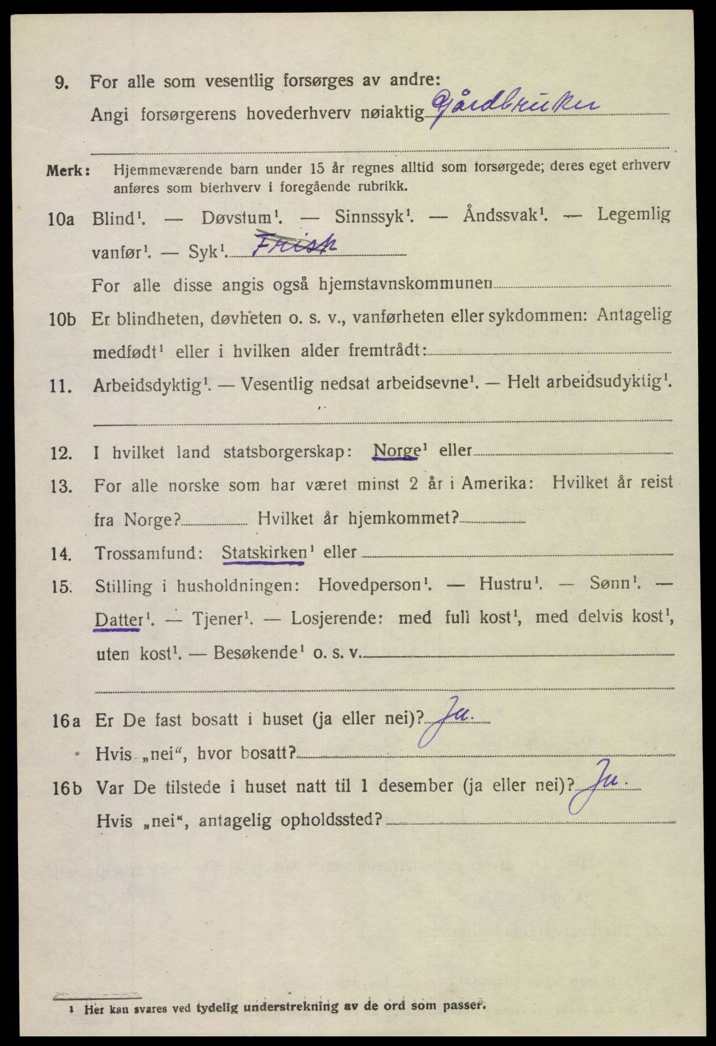 SAK, 1920 census for Holt, 1920, p. 3019