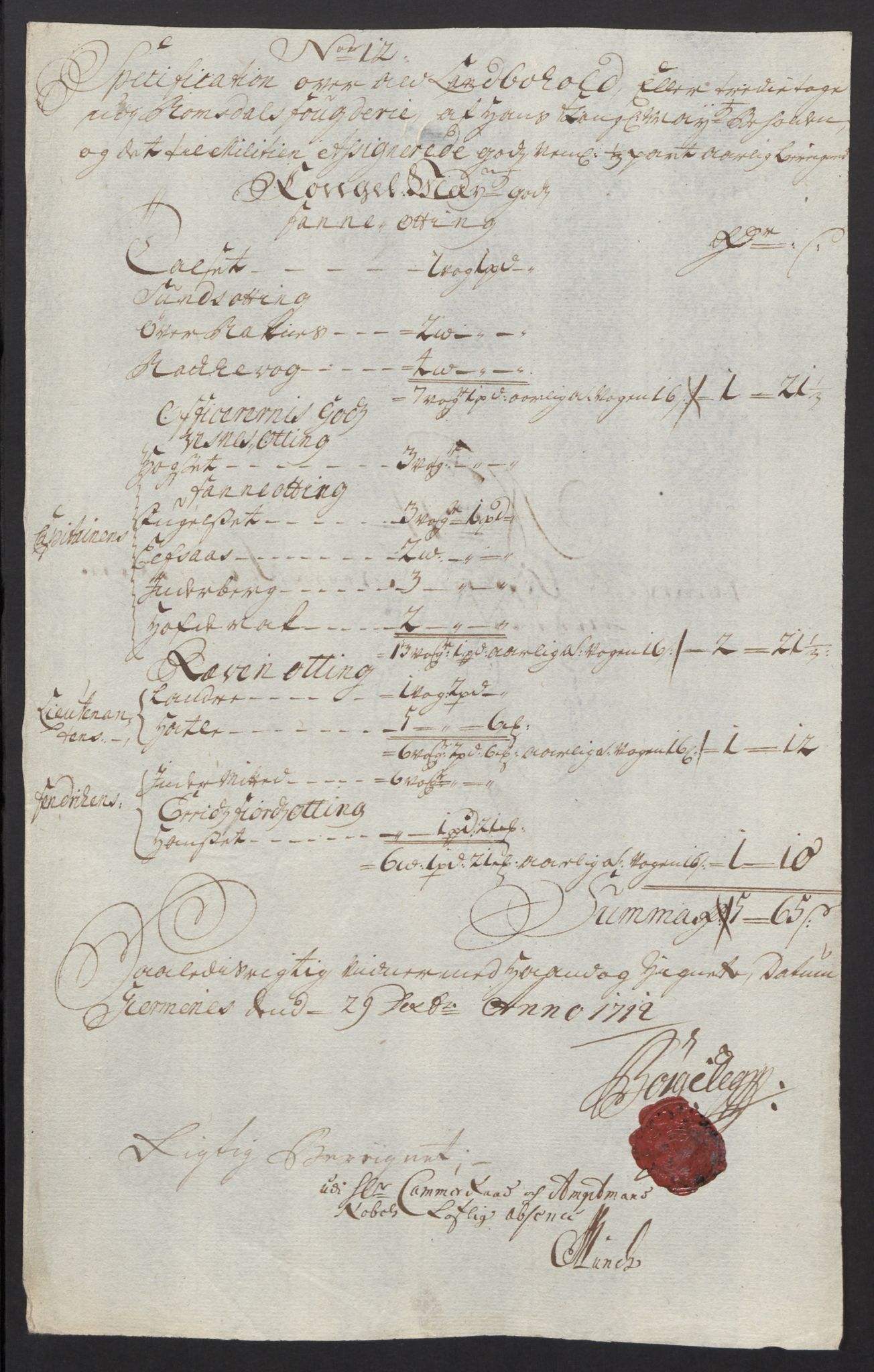 Rentekammeret inntil 1814, Reviderte regnskaper, Fogderegnskap, RA/EA-4092/R55/L3661: Fogderegnskap Romsdal, 1712, p. 129