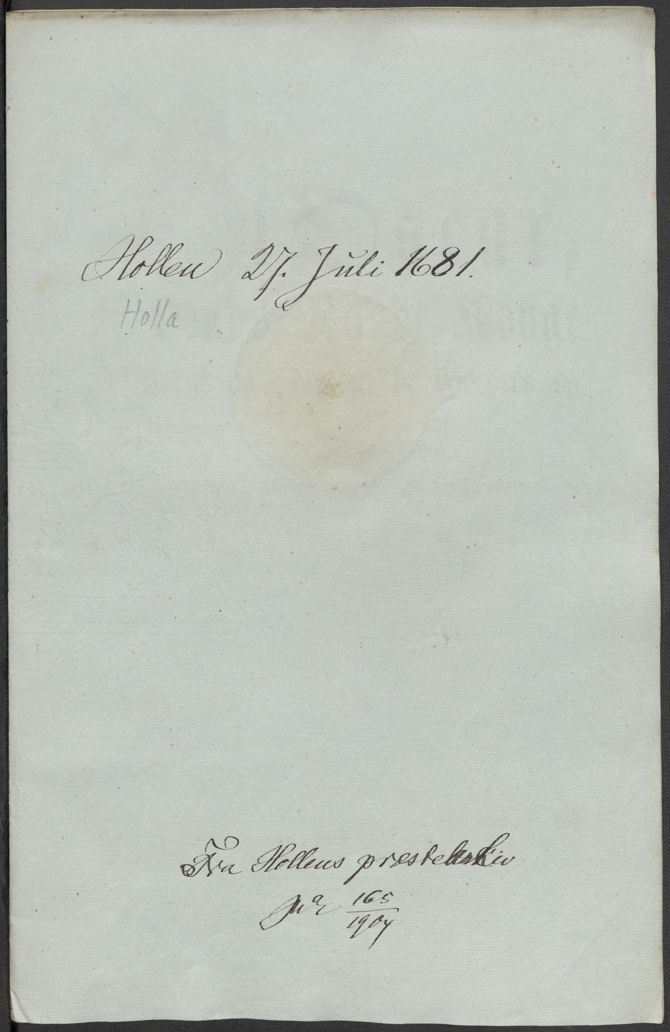 Riksarkivets diplomsamling, AV/RA-EA-5965/F15/L0026: Prestearkiv - Telemark, 1575-1838, p. 114