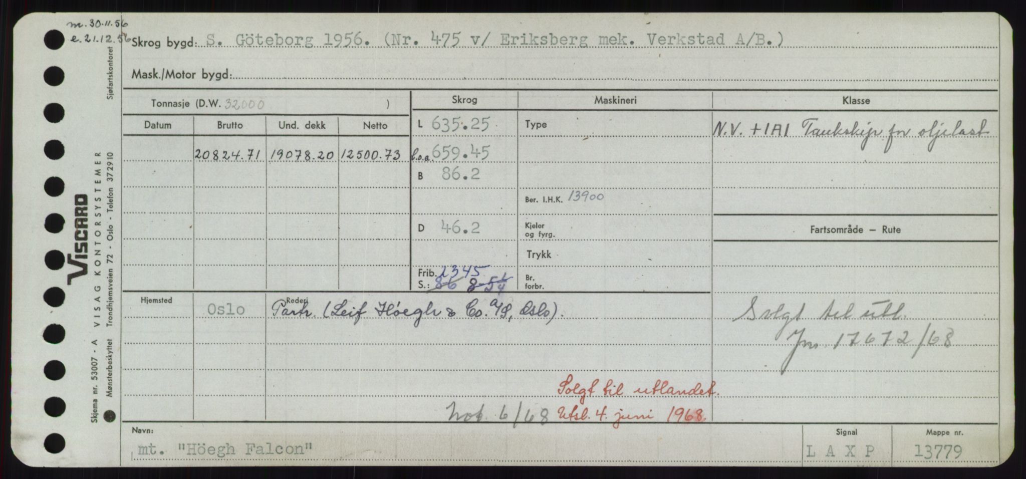 Sjøfartsdirektoratet med forløpere, Skipsmålingen, RA/S-1627/H/Hd/L0017: Fartøy, Holi-Hå, p. 319