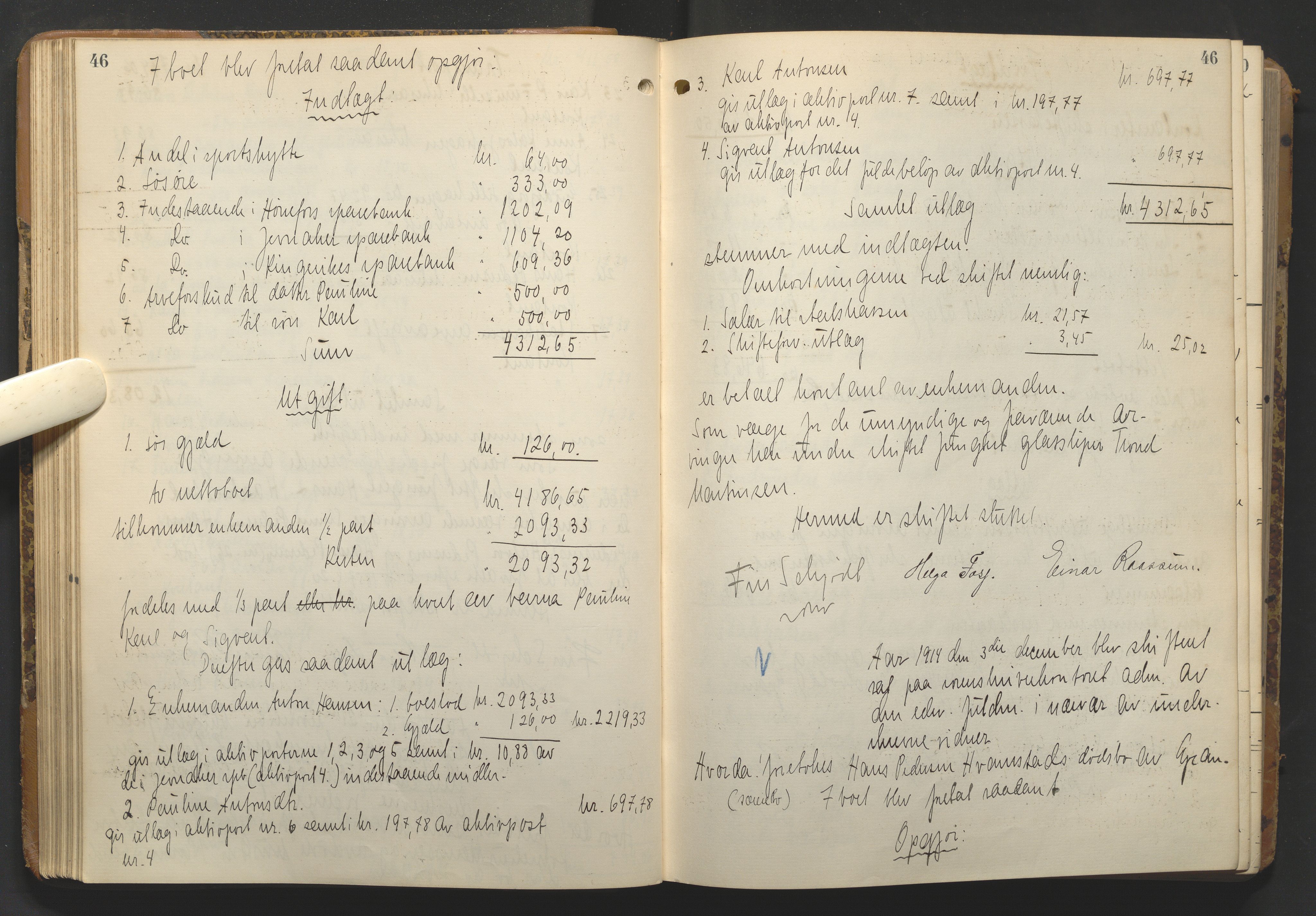 Hadeland og Land tingrett, AV/SAH-TING-010/J/Jd/L0005: Skifteutlodningsprotokoll, 1913-1924, p. 45