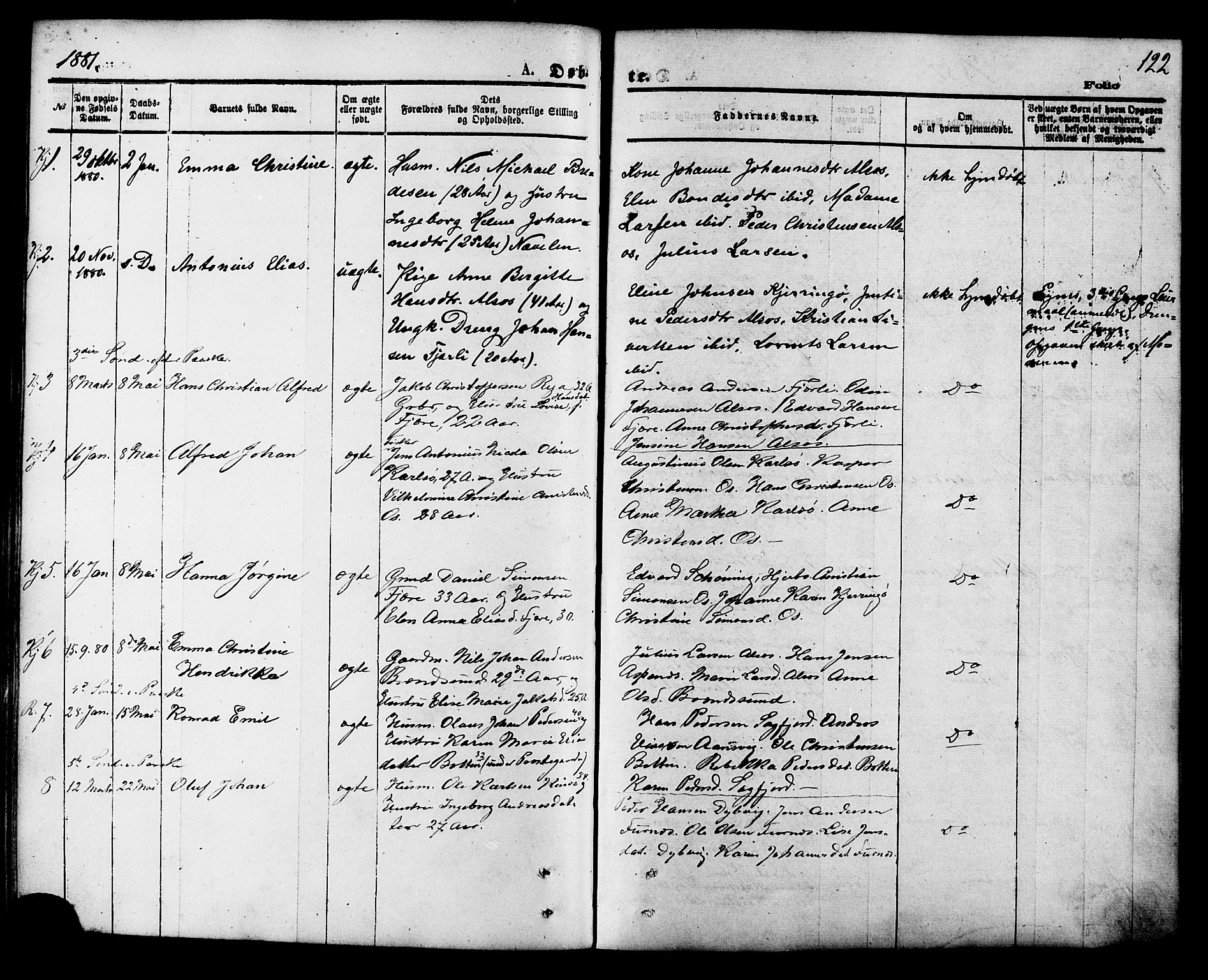 Ministerialprotokoller, klokkerbøker og fødselsregistre - Nordland, SAT/A-1459/853/L0771: Parish register (official) no. 853A10, 1870-1881, p. 122