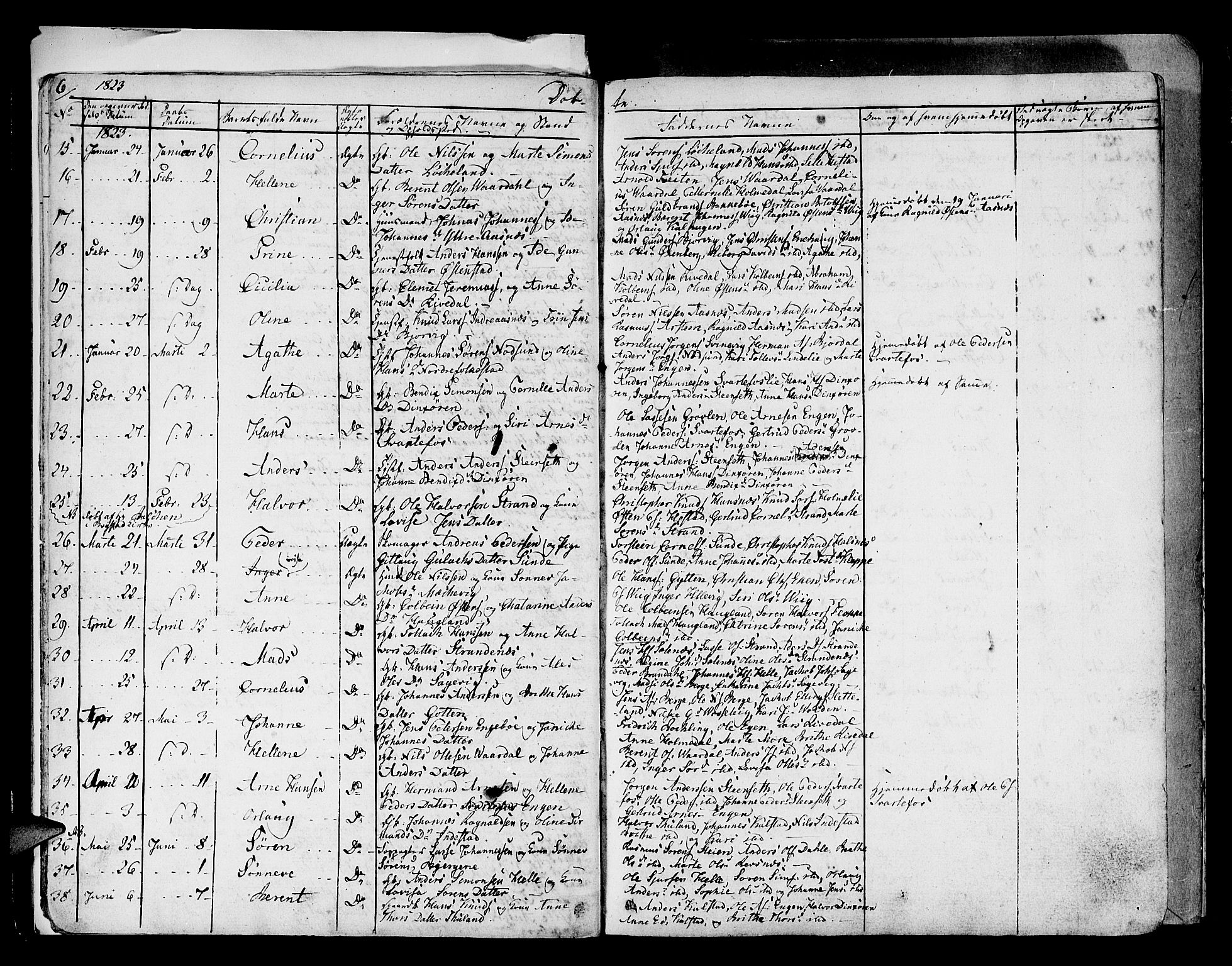 Fjaler sokneprestembete, SAB/A-79801/H/Haa/Haaa/L0005: Parish register (official) no. A 5, 1821-1835, p. 6