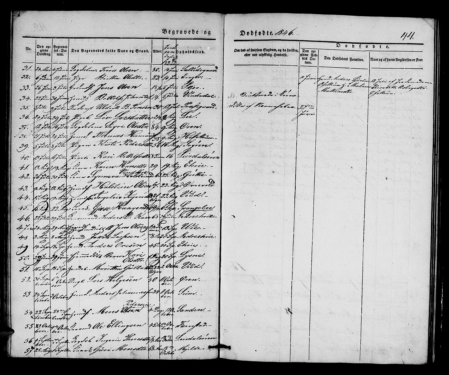 Lærdal sokneprestembete, AV/SAB-A-81201: Parish register (official) no. A 9, 1835-1857, p. 44