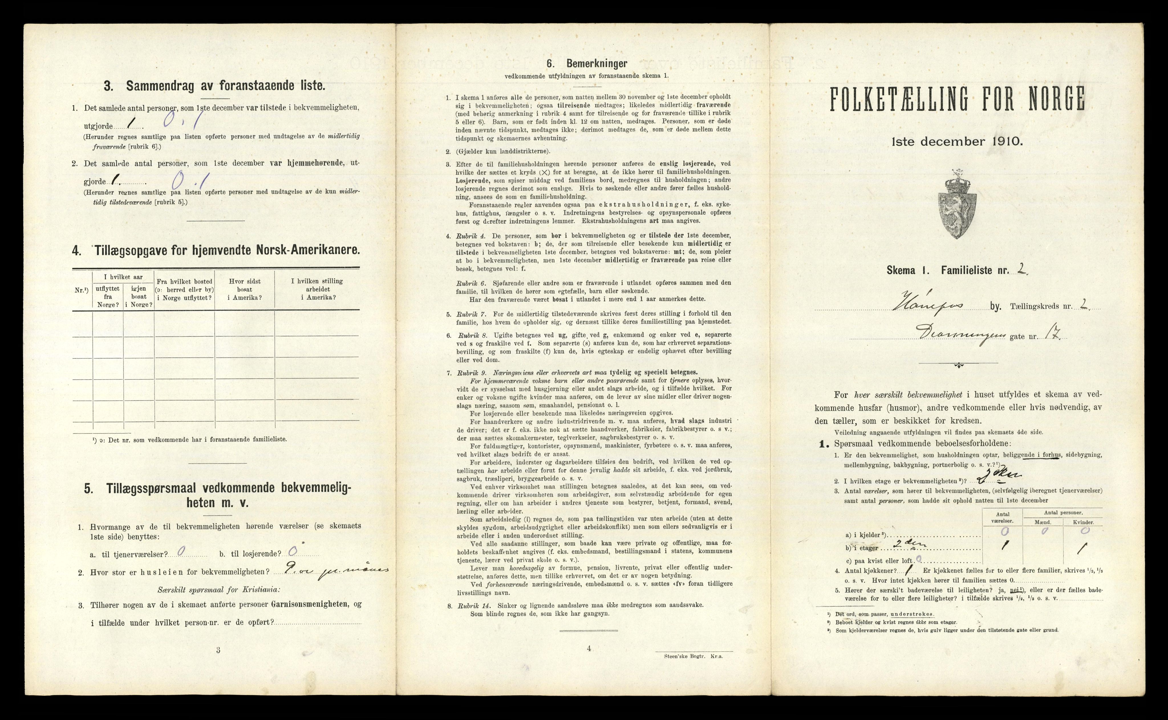 RA, 1910 census for Hønefoss, 1910, p. 267