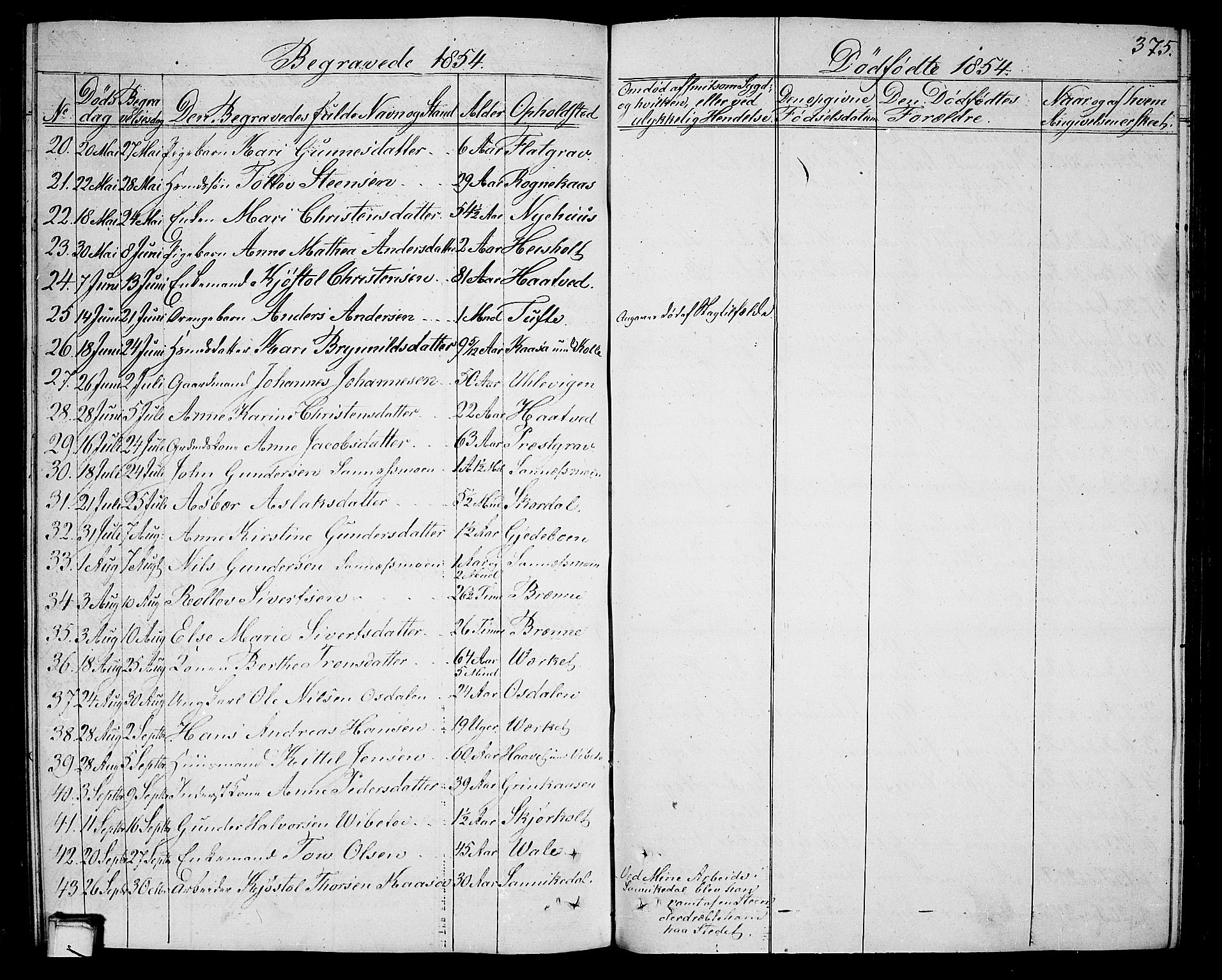 Holla kirkebøker, SAKO/A-272/G/Ga/L0003: Parish register (copy) no. I 3, 1849-1866, p. 375