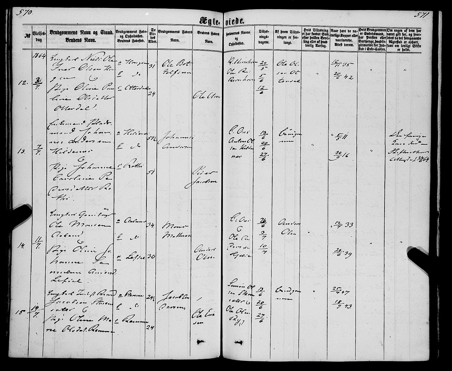 Eid sokneprestembete, AV/SAB-A-82301/H/Haa/Haaa/L0009: Parish register (official) no. A 9, 1861-1868, p. 570-571