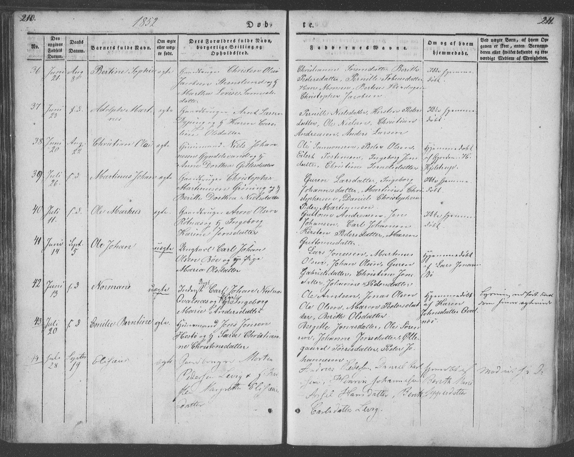 Ministerialprotokoller, klokkerbøker og fødselsregistre - Nordland, AV/SAT-A-1459/855/L0799: Parish register (official) no. 855A07, 1834-1852, p. 210-211
