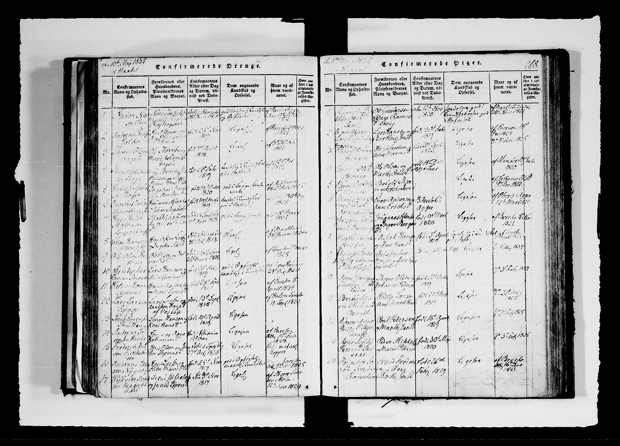 Hobøl prestekontor Kirkebøker, AV/SAO-A-2002/F/Fa/L0002: Parish register (official) no. I 2, 1814-1841, p. 268