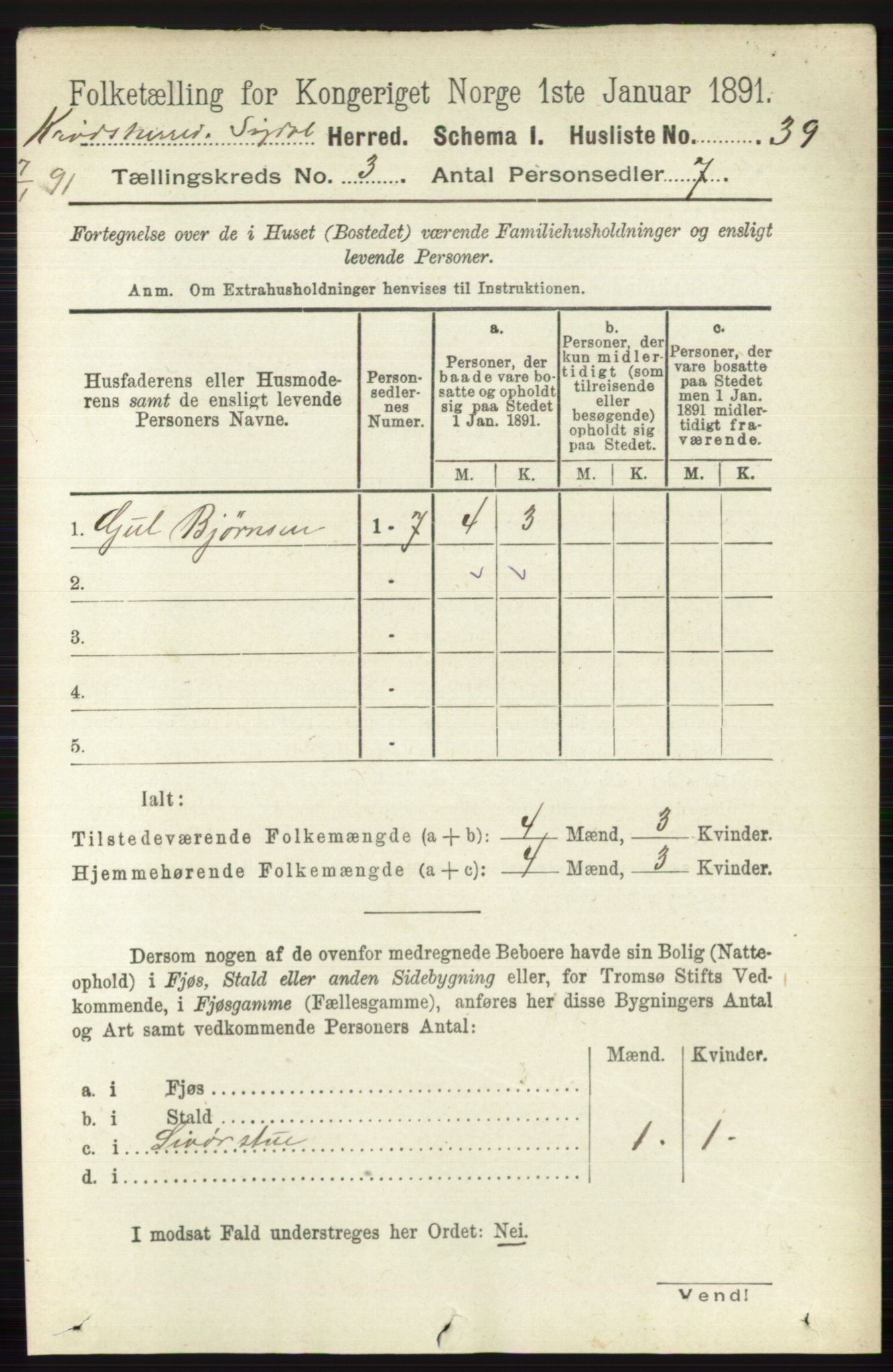 RA, 1891 census for 0621 Sigdal, 1891, p. 5560