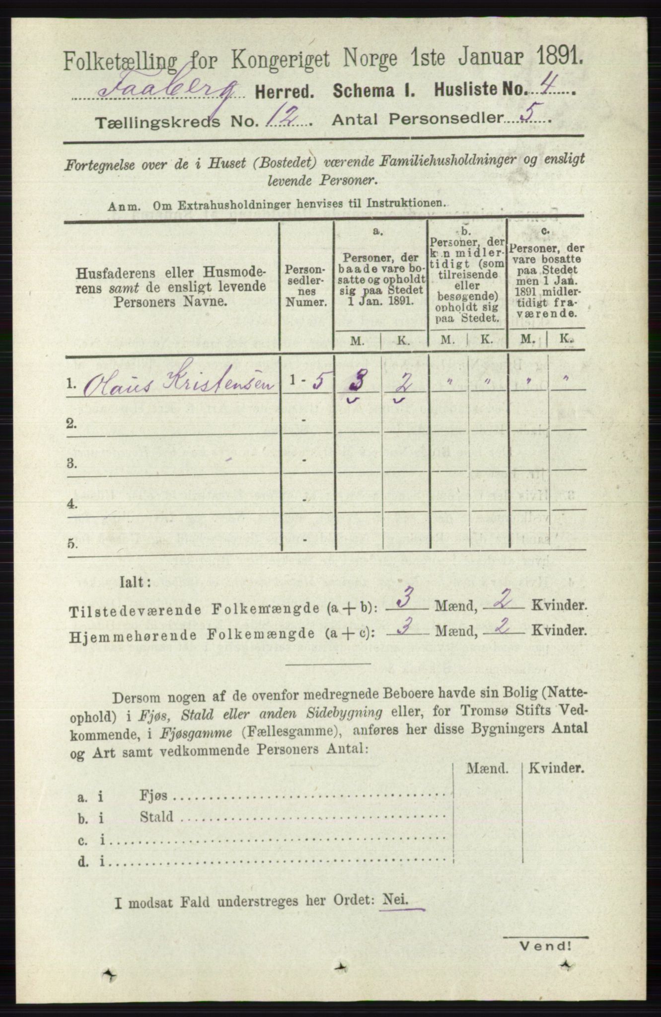 RA, 1891 census for 0524 Fåberg, 1891, p. 4696