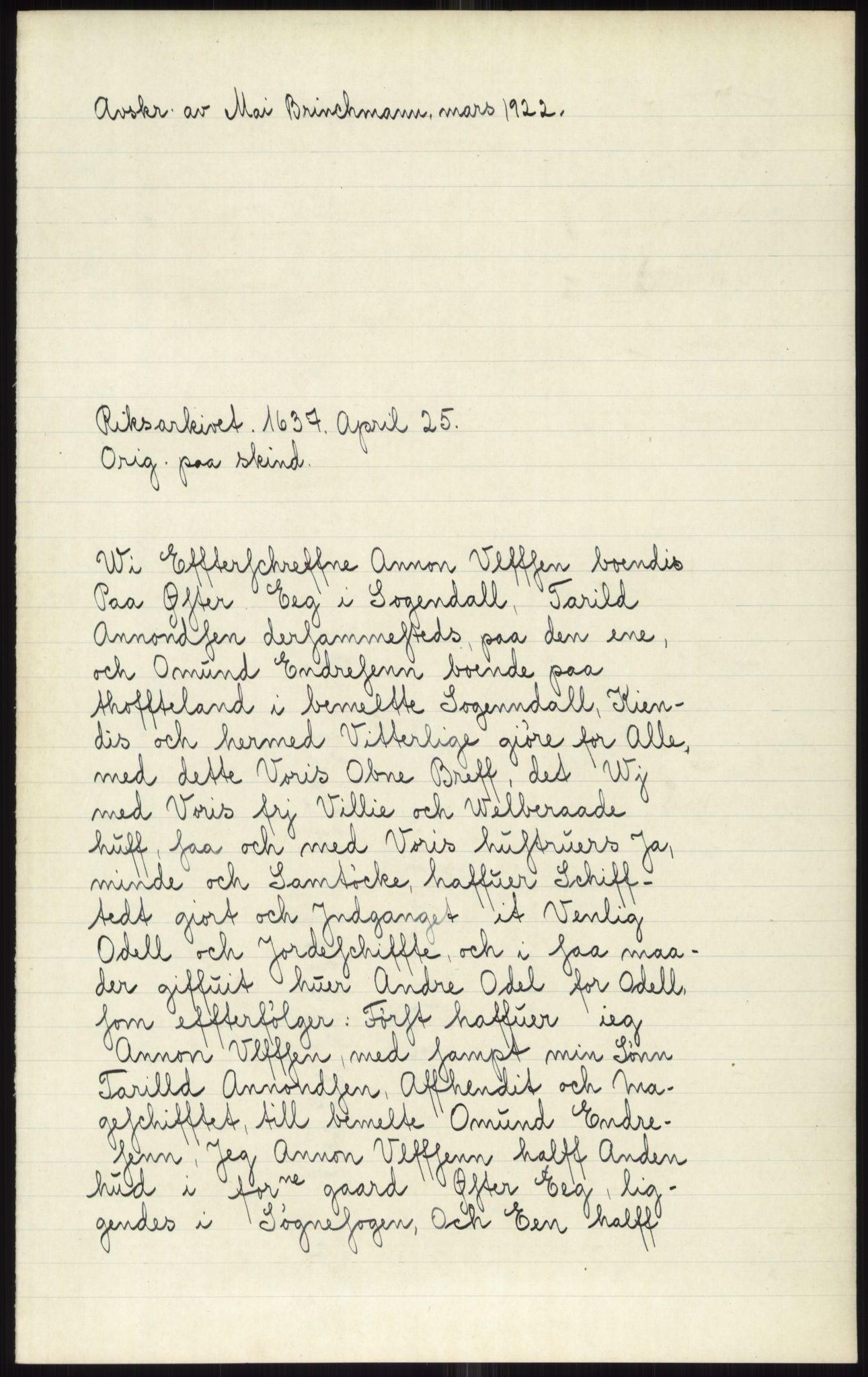 Samlinger til kildeutgivelse, Diplomavskriftsamlingen, AV/RA-EA-4053/H/Ha, p. 3361