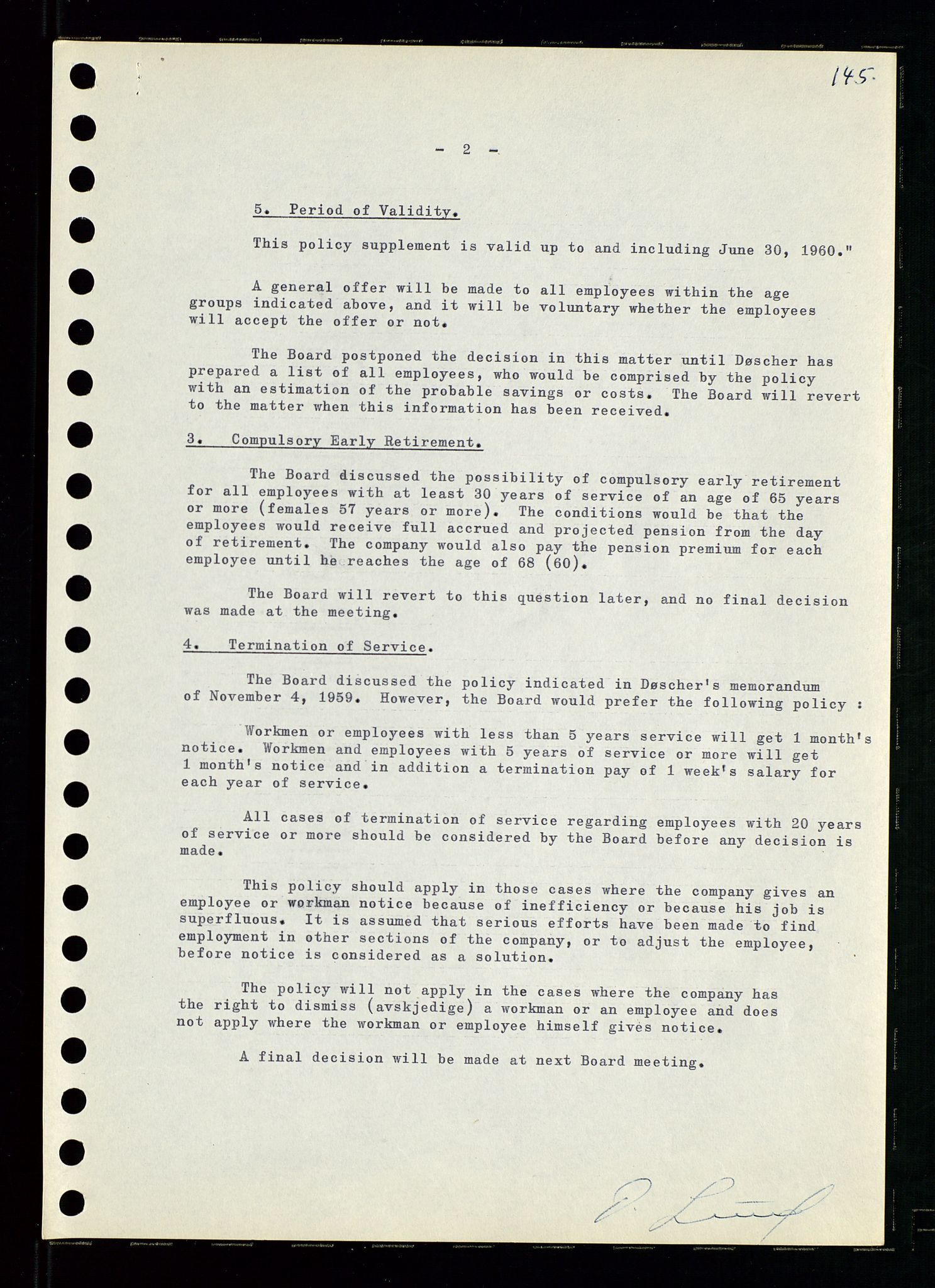 Pa 0982 - Esso Norge A/S, AV/SAST-A-100448/A/Aa/L0001/0001: Den administrerende direksjon Board minutes (styrereferater) / Den administrerende direksjon Board minutes (styrereferater), 1958-1959, p. 145