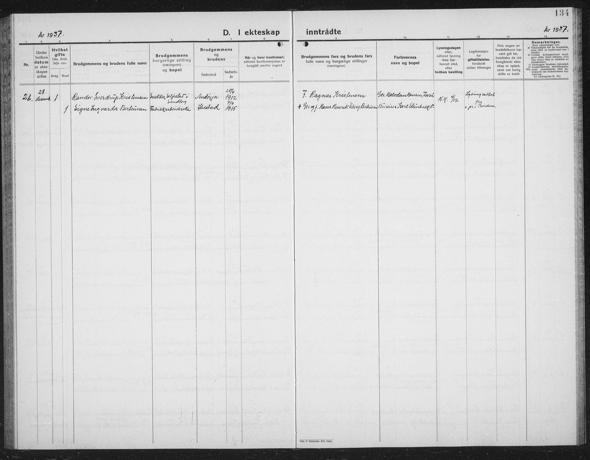 Ibestad sokneprestembete, AV/SATØ-S-0077/H/Ha/Hab/L0011klokker: Parish register (copy) no. 11, 1930-1942, p. 134