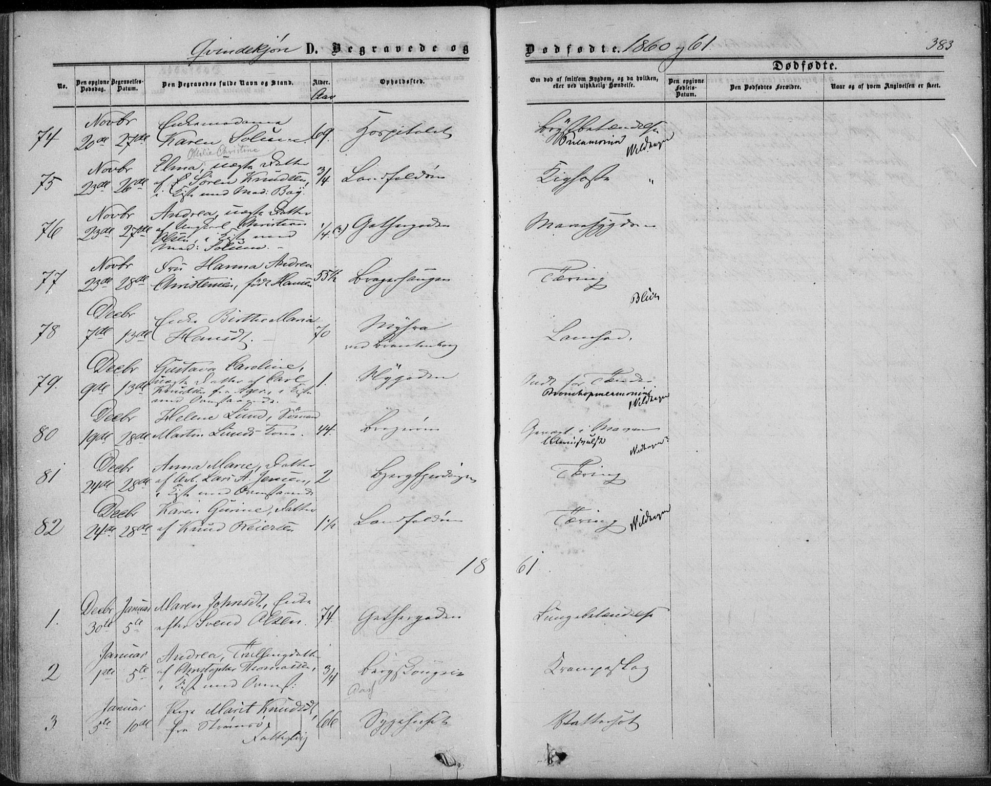 Bragernes kirkebøker, SAKO/A-6/F/Fb/L0003: Parish register (official) no. II 3, 1860-1868, p. 383