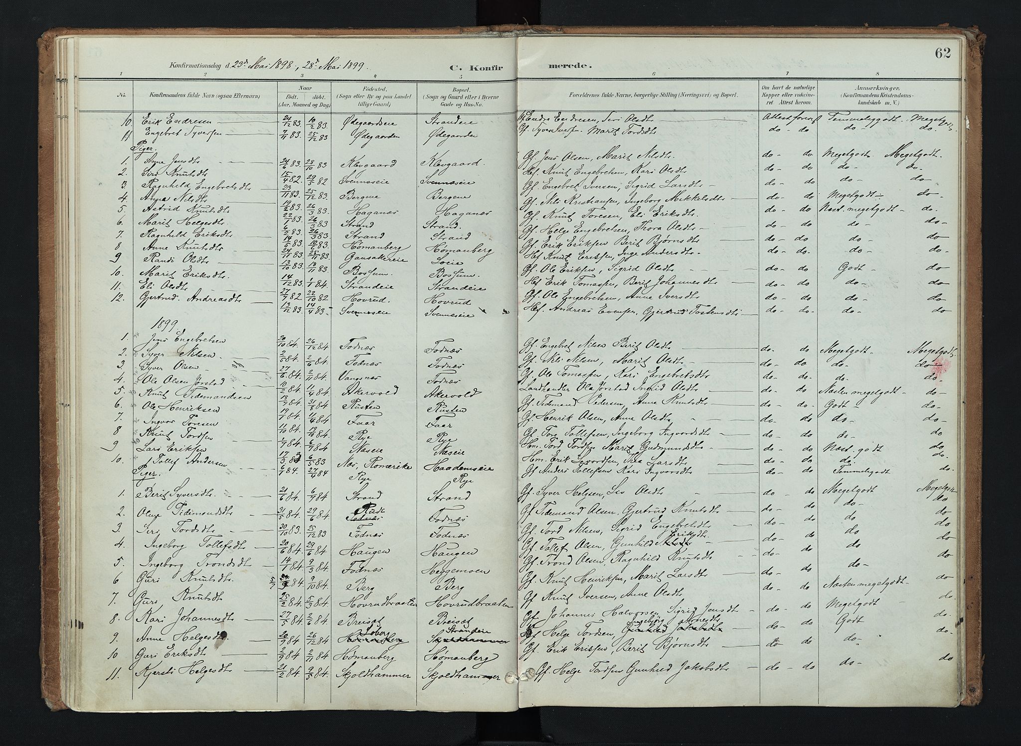 Nord-Aurdal prestekontor, AV/SAH-PREST-132/H/Ha/Haa/L0016: Parish register (official) no. 16, 1897-1925, p. 62