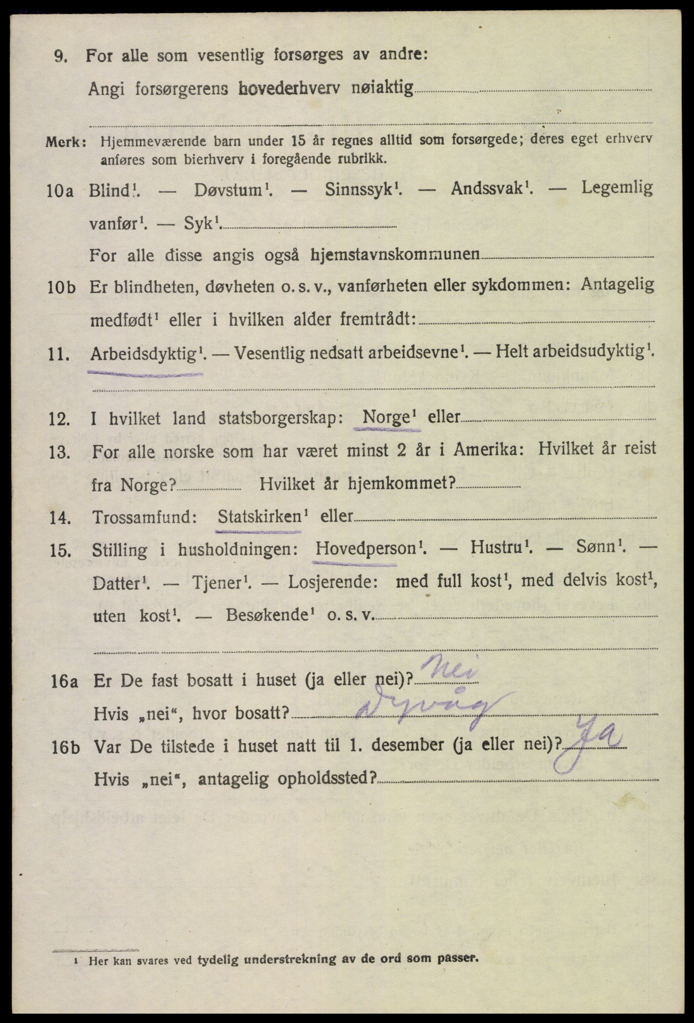 SAK, 1920 census for Stokken, 1920, p. 2455