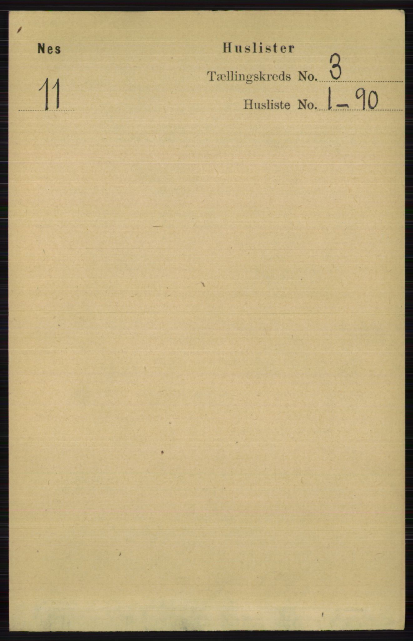 RA, 1891 census for 0616 Nes, 1891, p. 1398