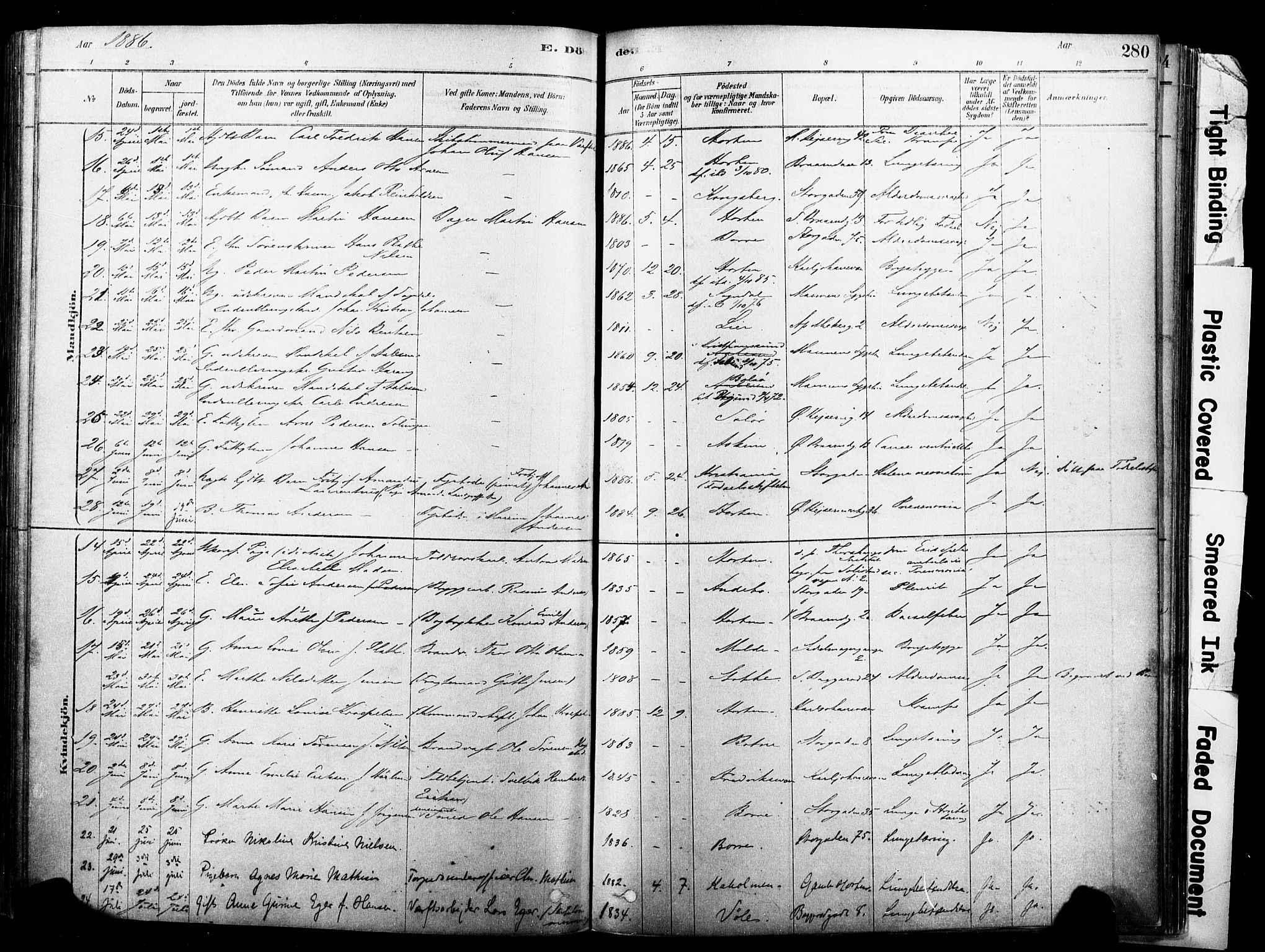 Horten kirkebøker, AV/SAKO-A-348/F/Fa/L0003: Parish register (official) no. 3, 1878-1887, p. 280