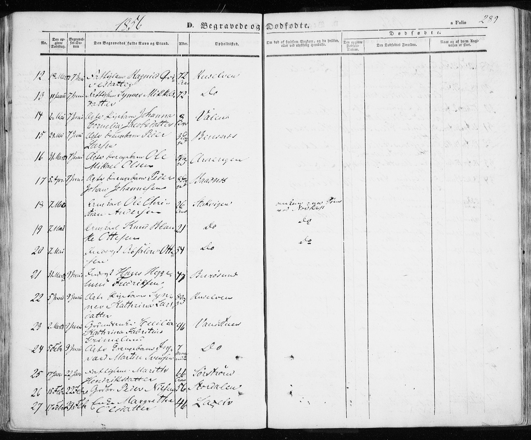 Karlsøy sokneprestembete, SATØ/S-1299/H/Ha/Haa/L0003kirke: Parish register (official) no. 3, 1843-1860, p. 289