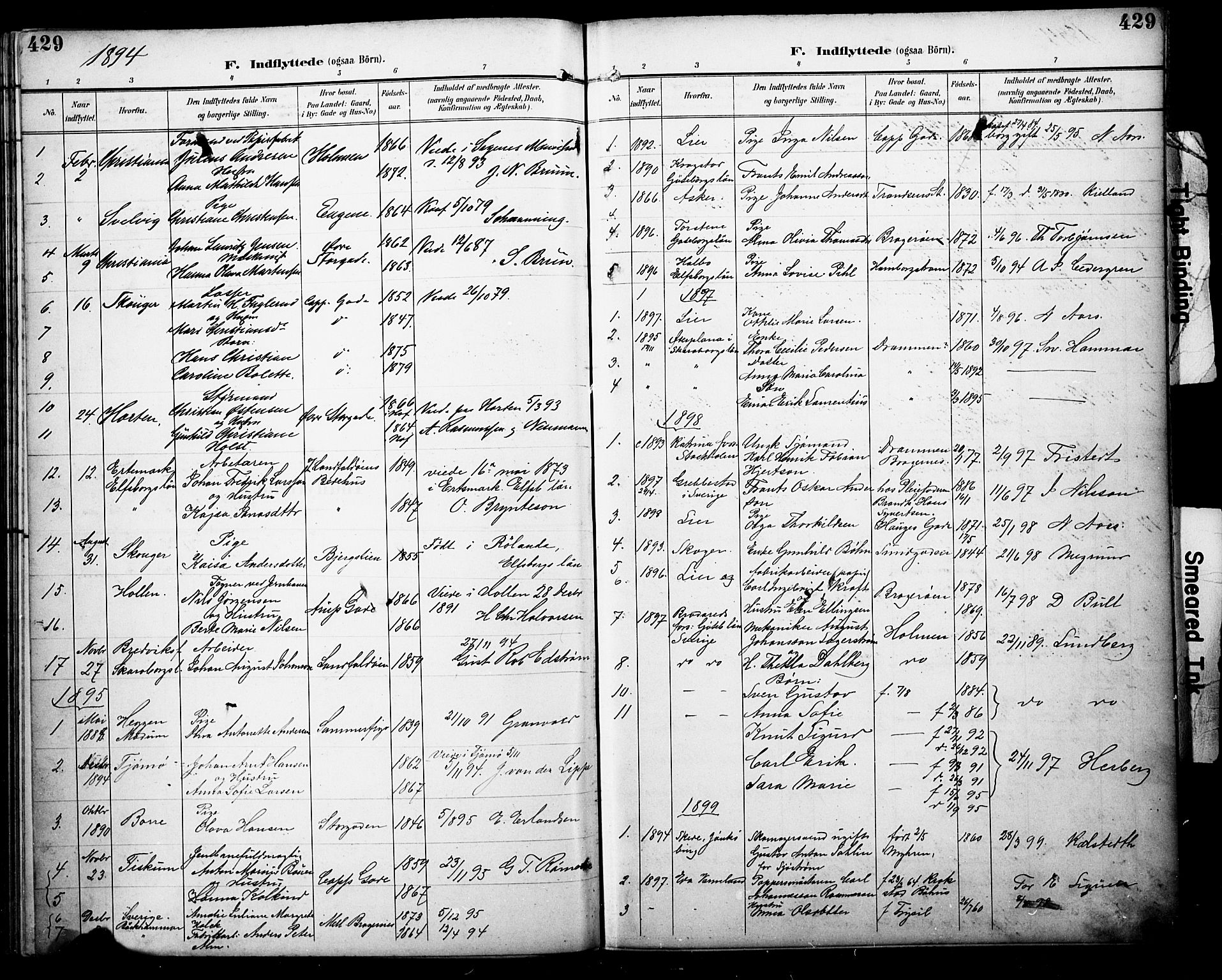 Bragernes kirkebøker, AV/SAKO-A-6/F/Fb/L0008: Parish register (official) no. II 8, 1894-1902, p. 429