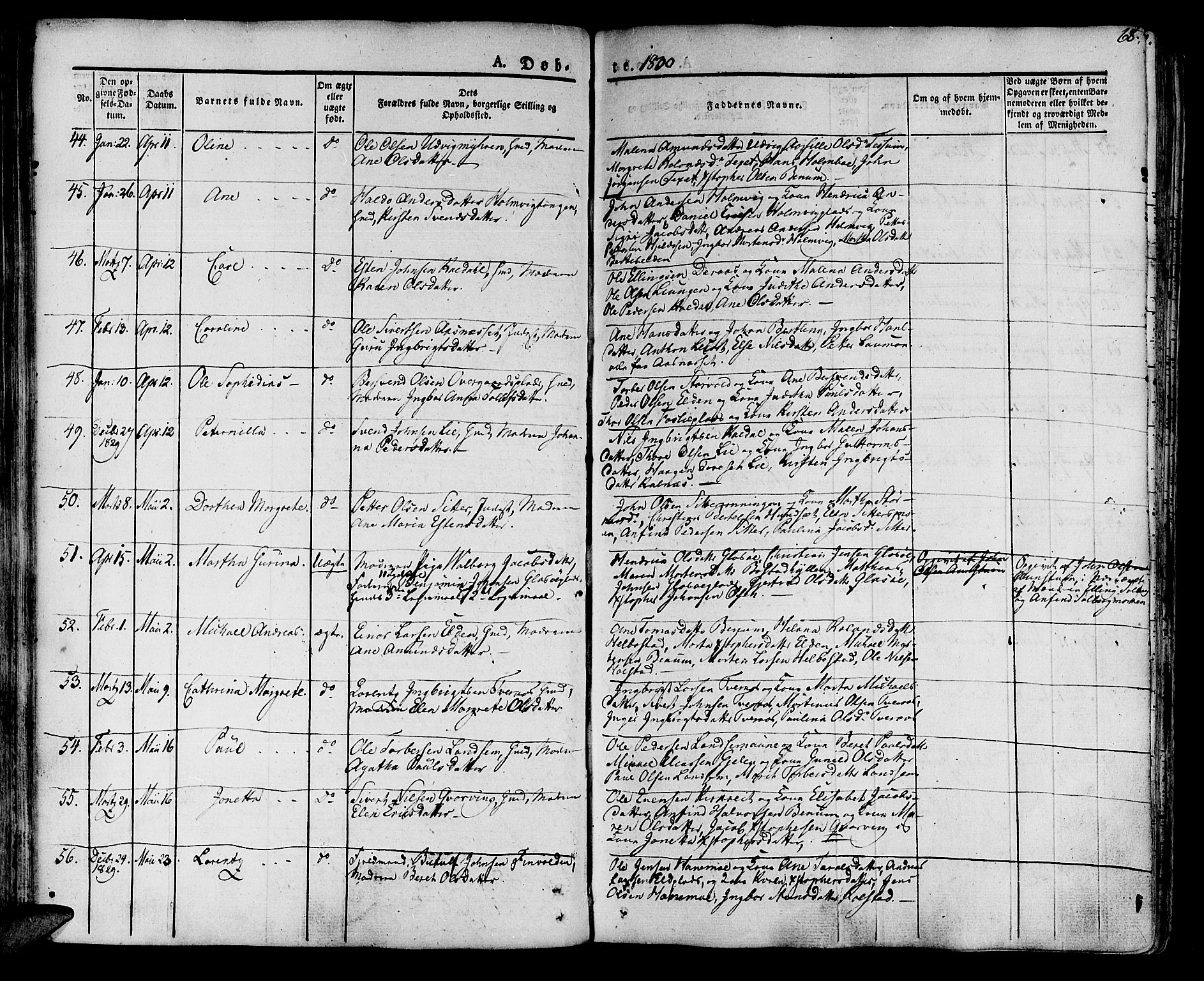 Ministerialprotokoller, klokkerbøker og fødselsregistre - Nord-Trøndelag, AV/SAT-A-1458/741/L0390: Parish register (official) no. 741A04, 1822-1836, p. 68