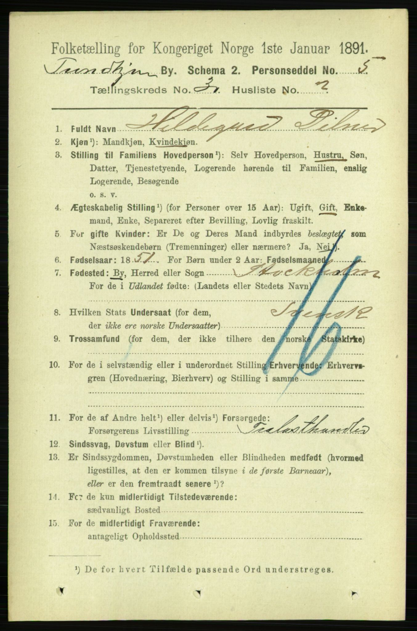 RA, 1891 census for 1601 Trondheim, 1891, p. 22234