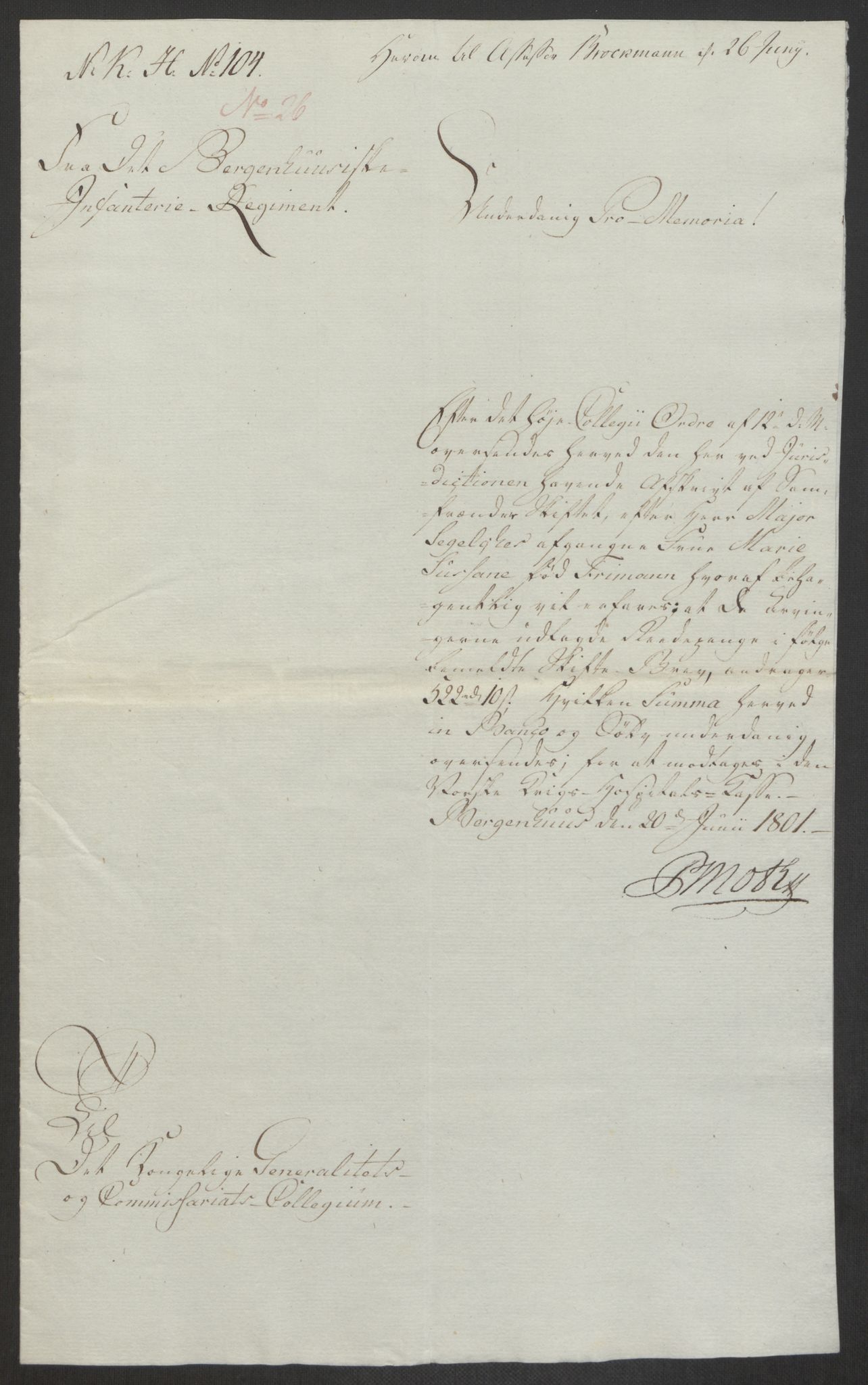 Forsvaret, Den norske kvesthuskasse/krigshospitalkasse, AV/RA-RAFA-1887/F/Fa/L0017: Innkomne brev:, 1782-1807, p. 528