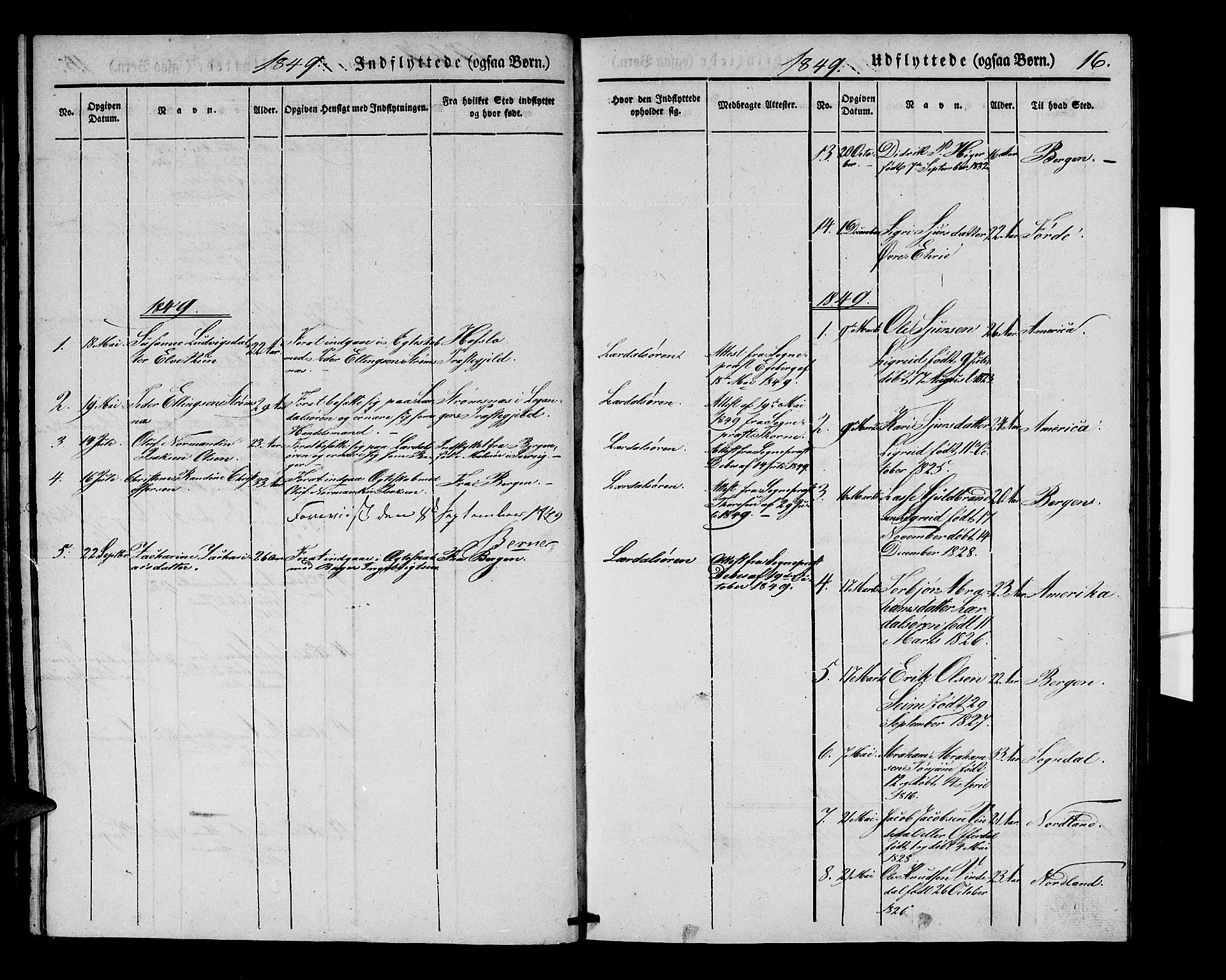 Lærdal sokneprestembete, SAB/A-81201: Parish register (official) no. A 10, 1837-1851, p. 16