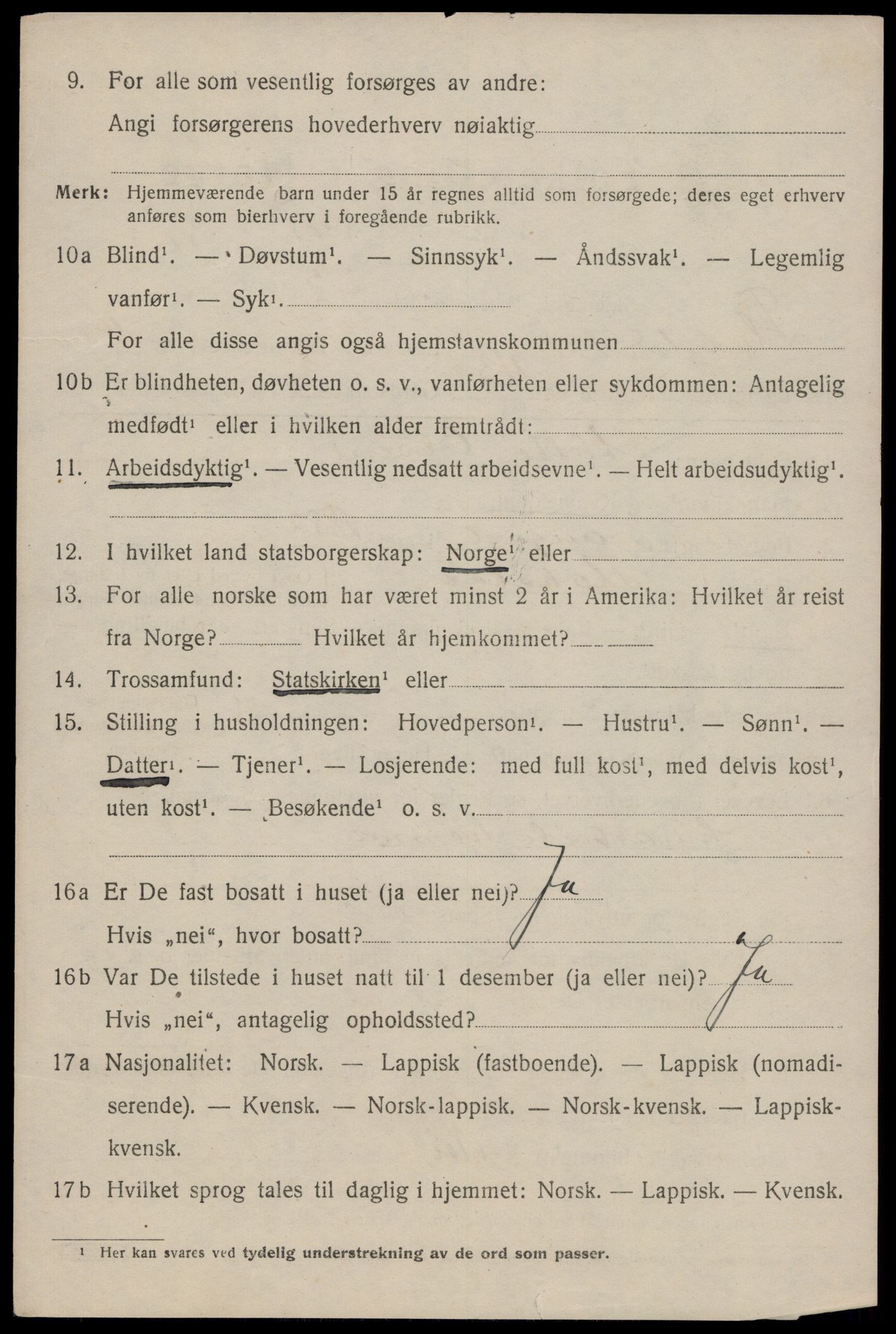 SAT, 1920 census for Flakstad, 1920, p. 3410