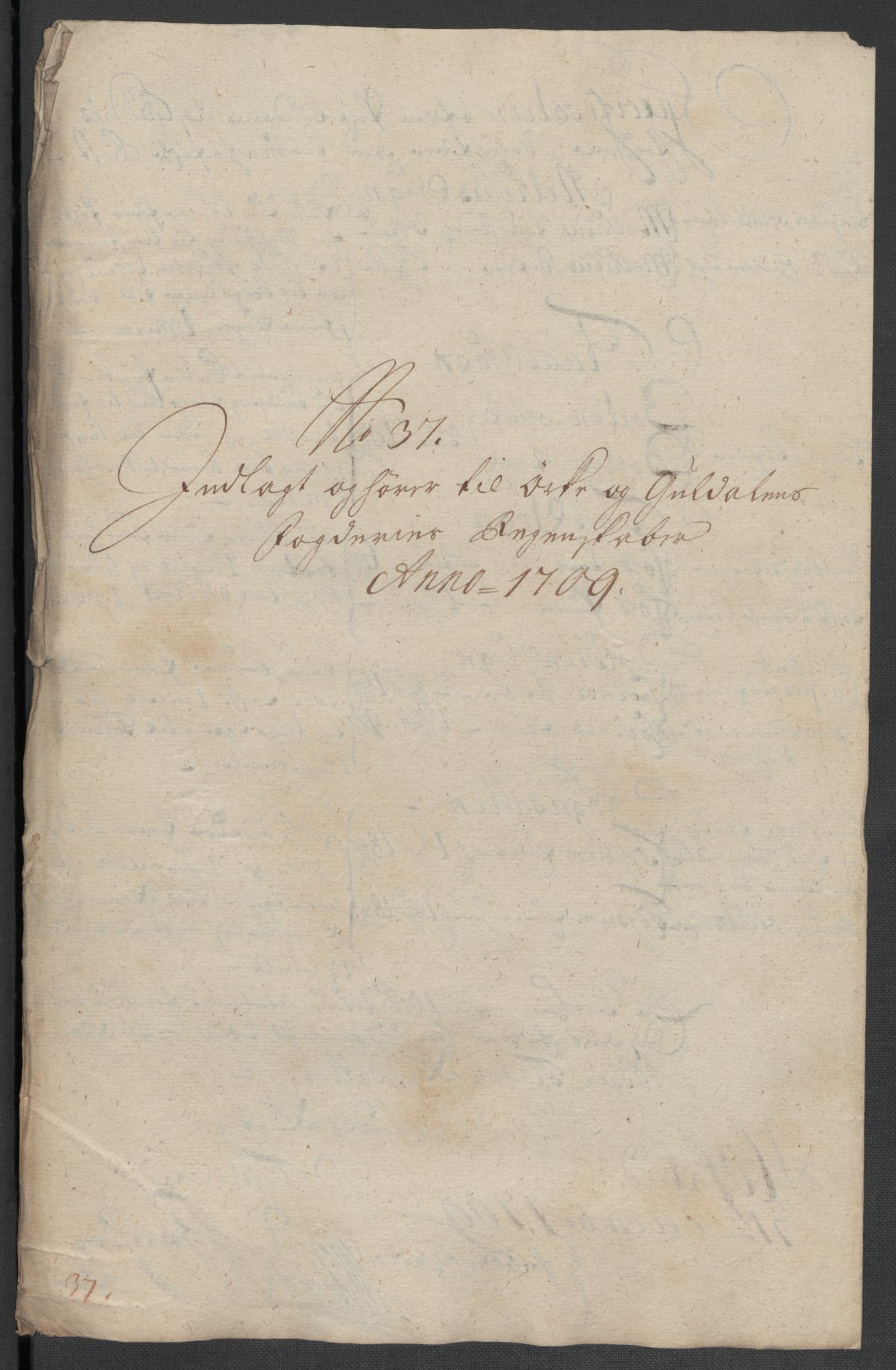 Rentekammeret inntil 1814, Reviderte regnskaper, Fogderegnskap, RA/EA-4092/R60/L3959: Fogderegnskap Orkdal og Gauldal, 1709, p. 383